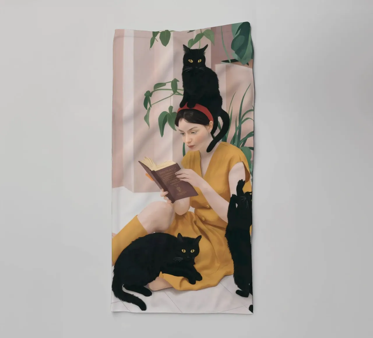 Infinite Bookish Solitude towel by Aether Brush