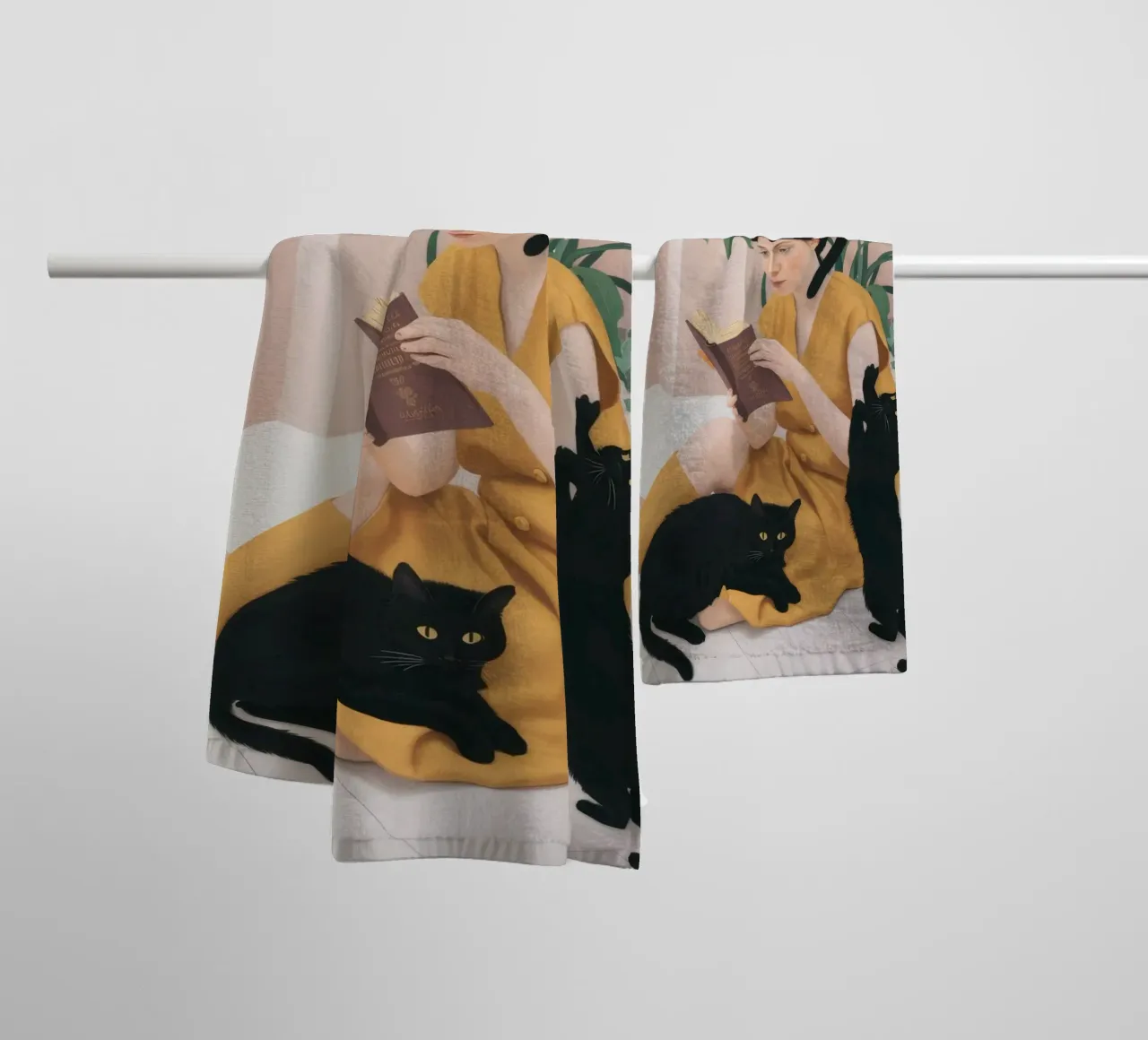Infinite Bookish Solitude towel by Aether Brush