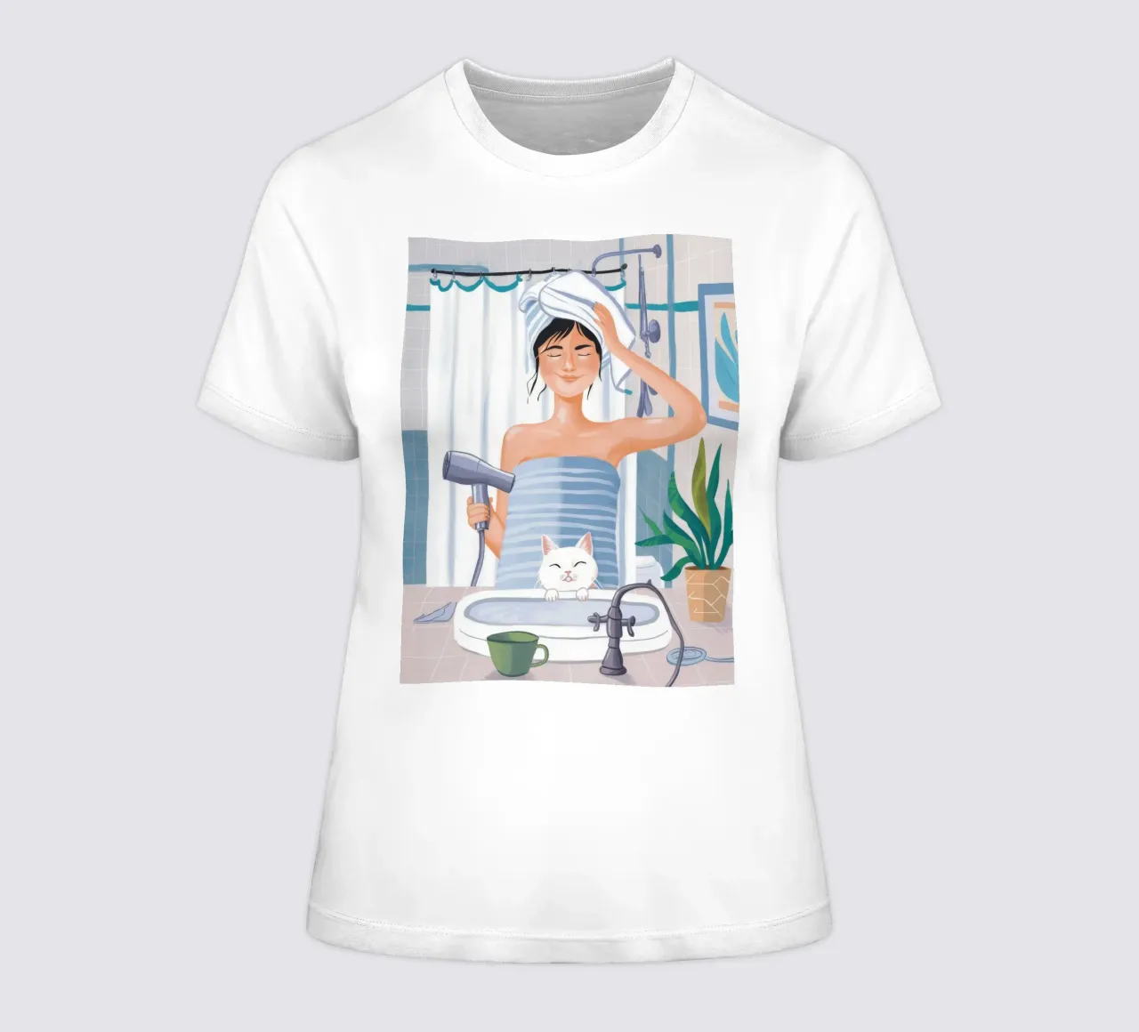 Divine Morning Ritual women's fitted t-shirt by Aether Brush