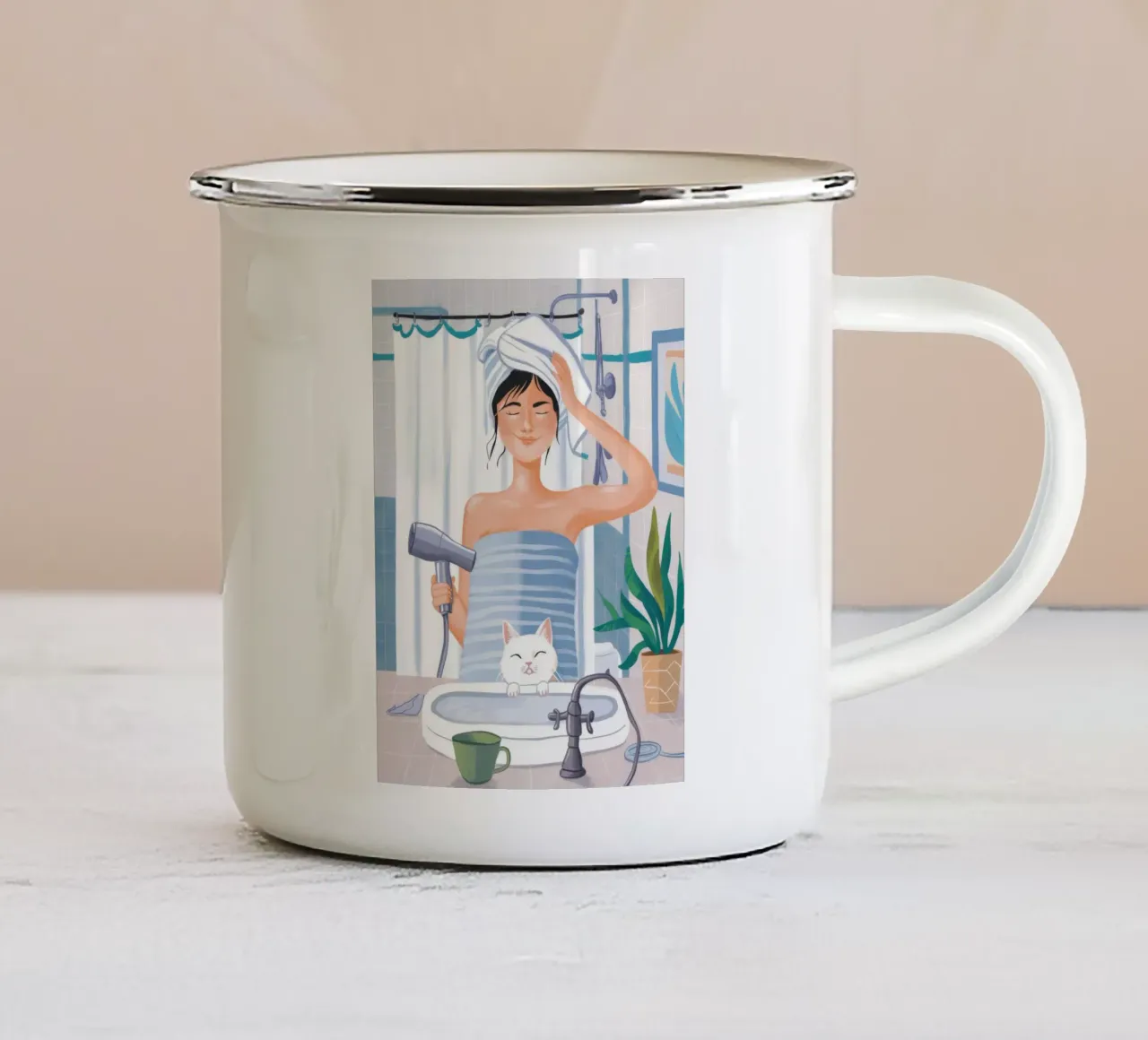 Rituale del mattino divino tazza in smalto da Aether Brush