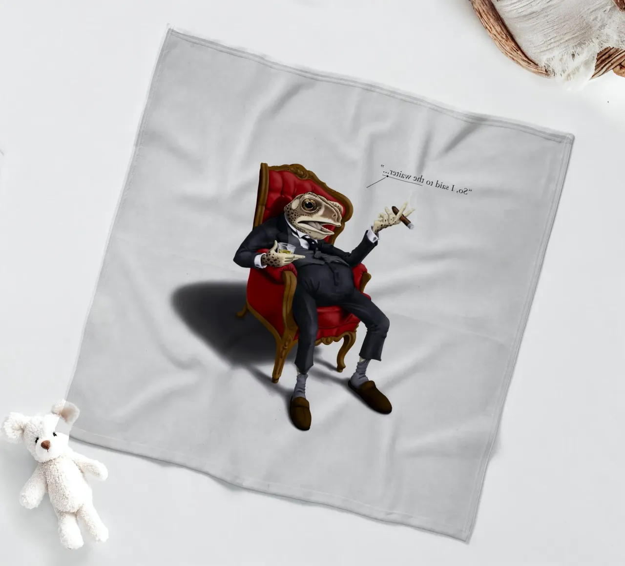 Fly in My Soup (Titled) coperta in pile da Rob Art | Illustration