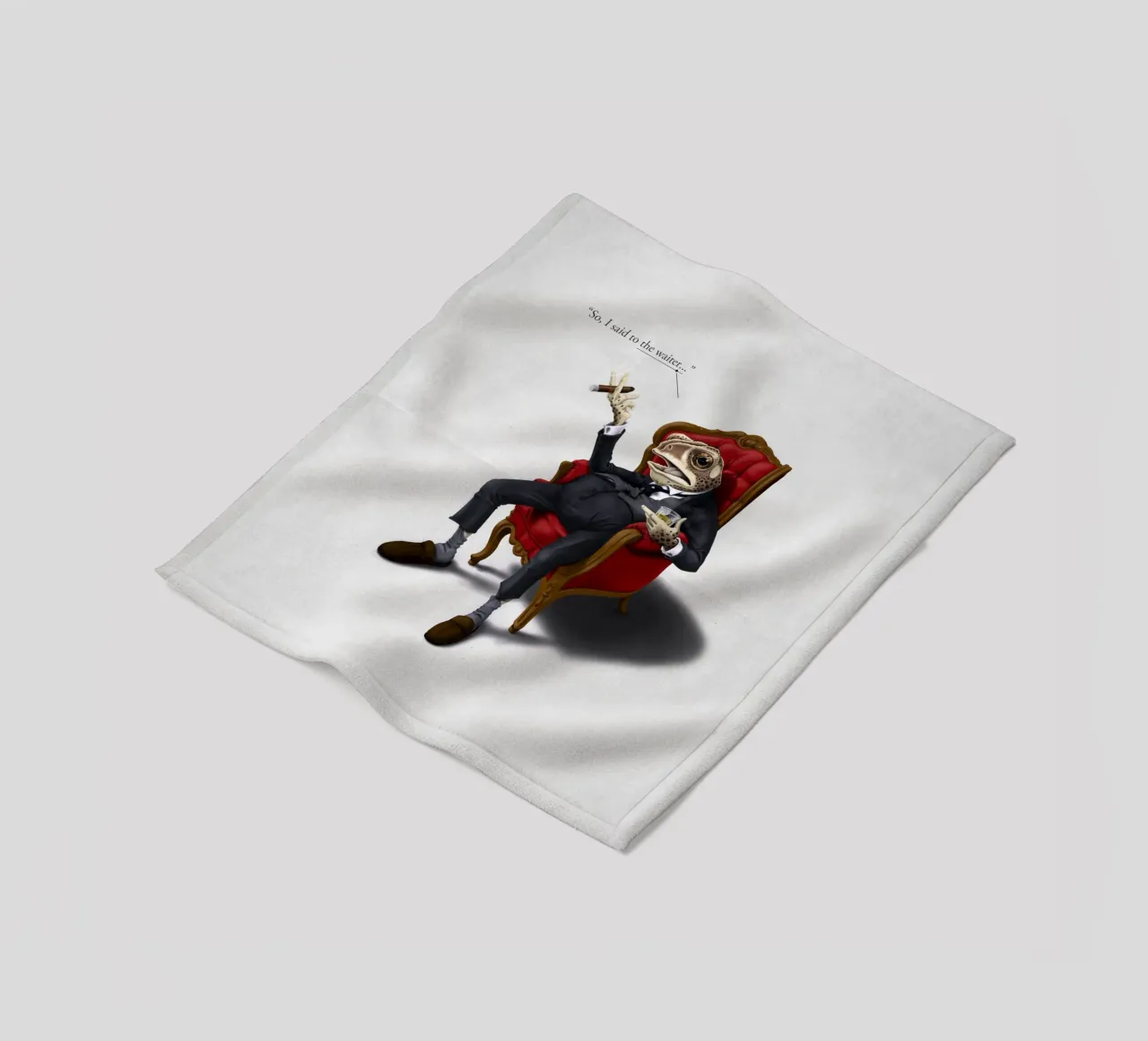Fly in My Soup (Titled) coperta in pile da Rob Art | Illustration
