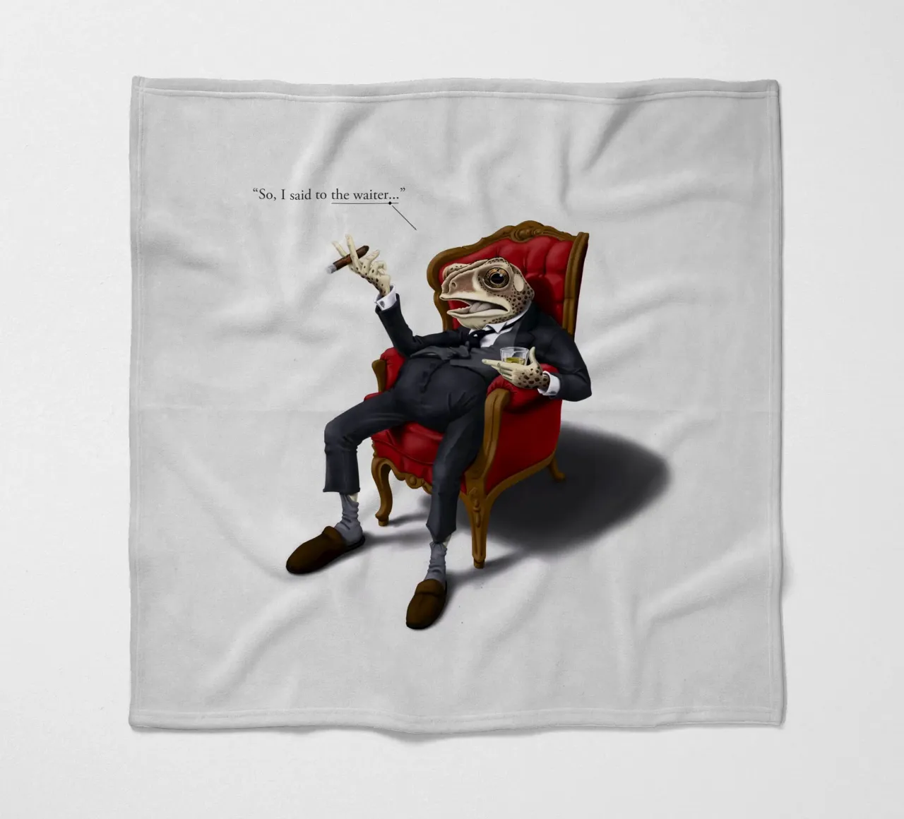 Fly in My Soup (Titled) coperta in pile da Rob Art | Illustration