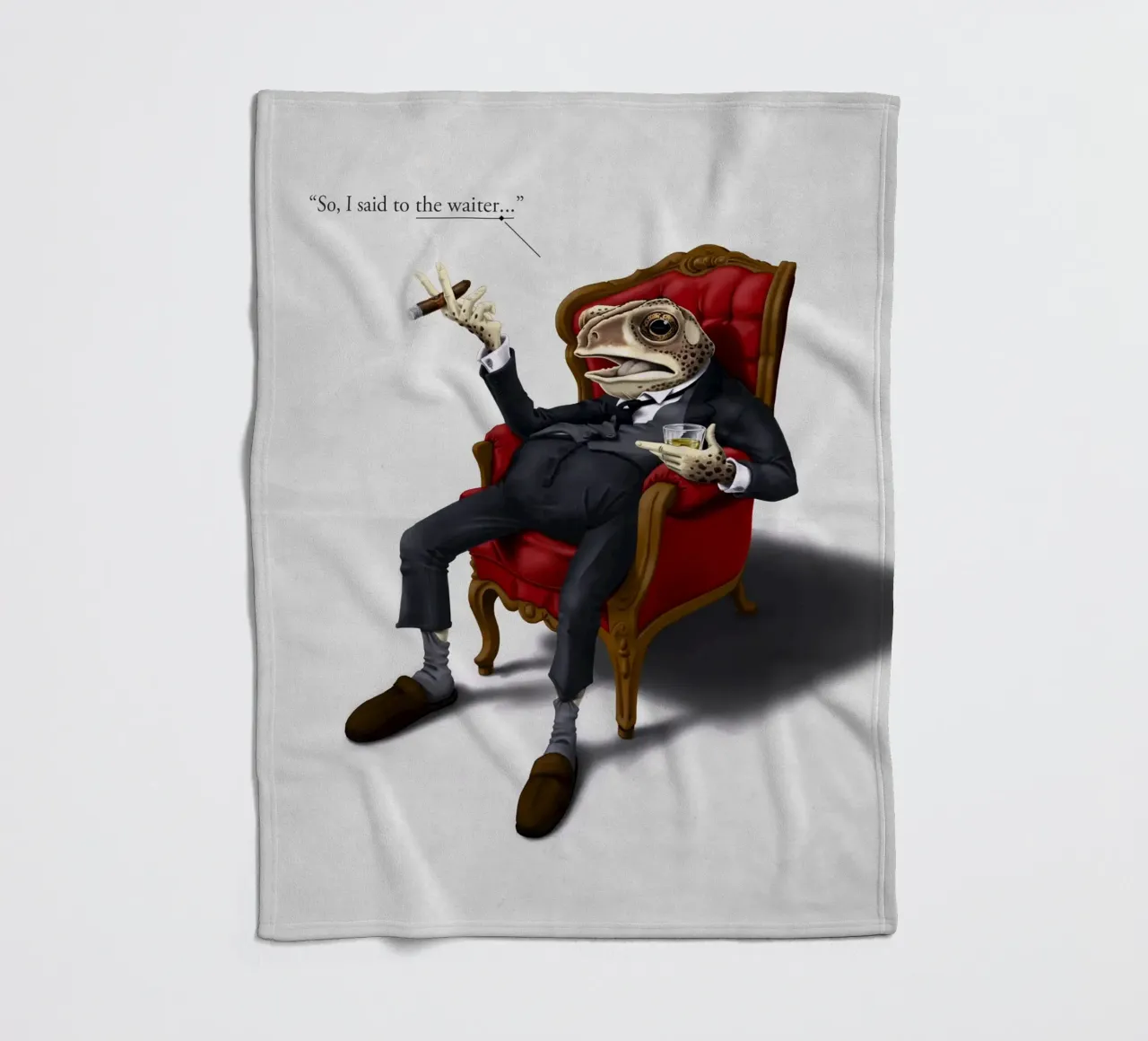 Fly in My Soup (Titled) coperta in pile da Rob Art | Illustration