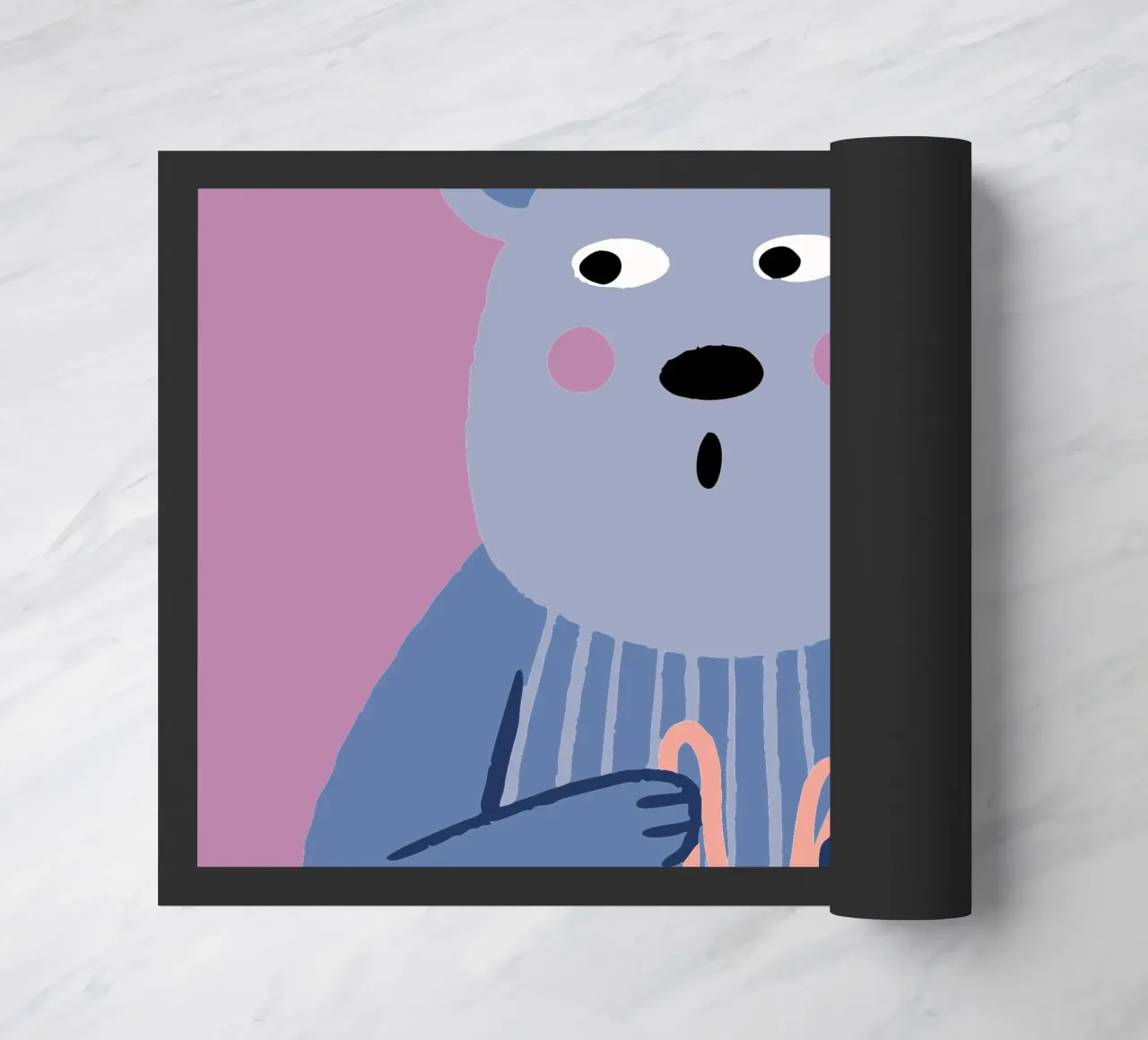 Bear Eats Noodles doormat by TRENDY POSTER SHOP