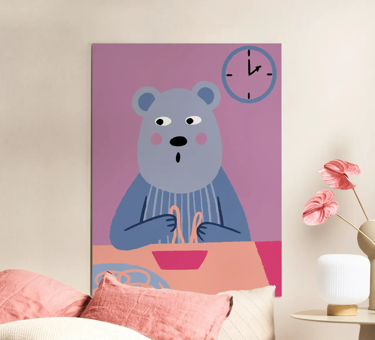 L'orso mangia gli spaghetti poster da TRENDY POSTER SHOP