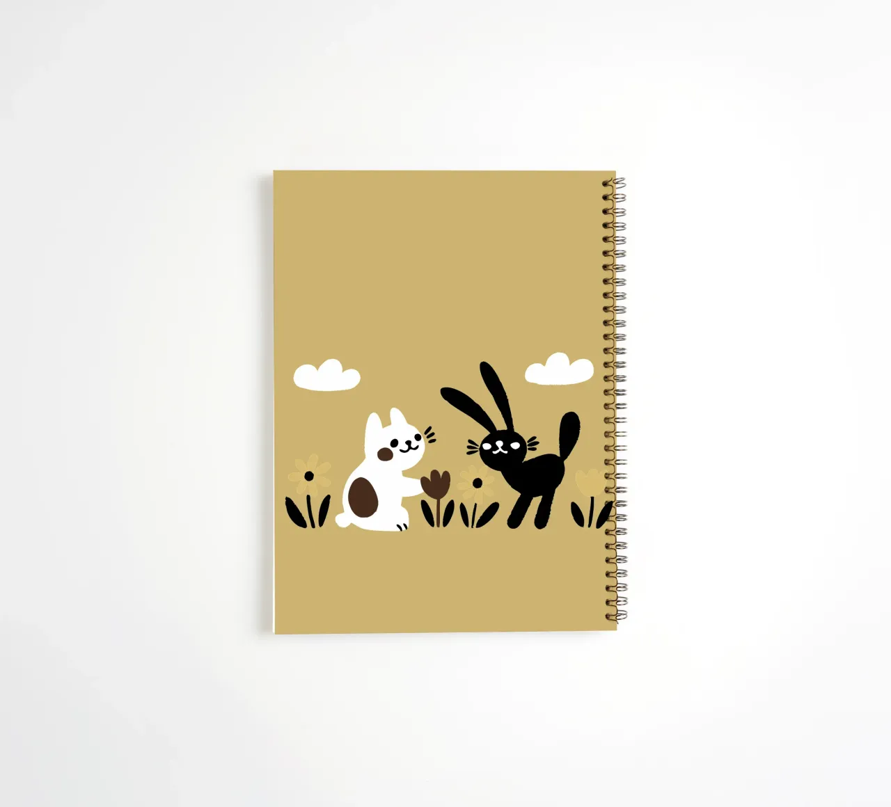 Cat and Rabbit Play spiral notebook by TRENDY POSTER SHOP