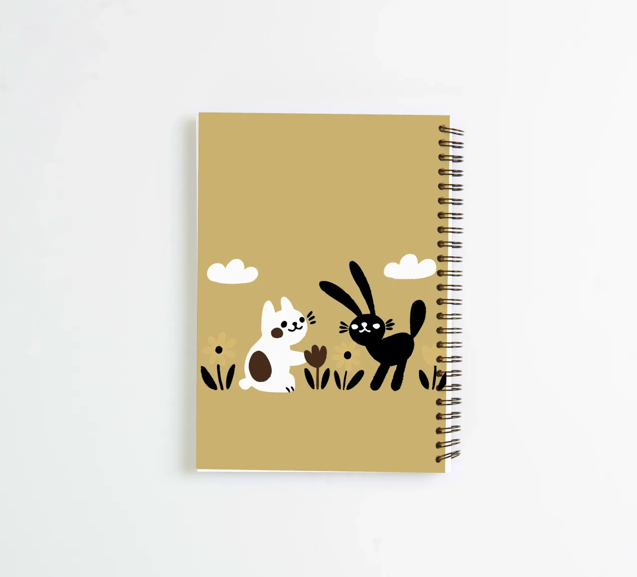 Cat and Rabbit Play spiral notebook by TRENDY POSTER SHOP