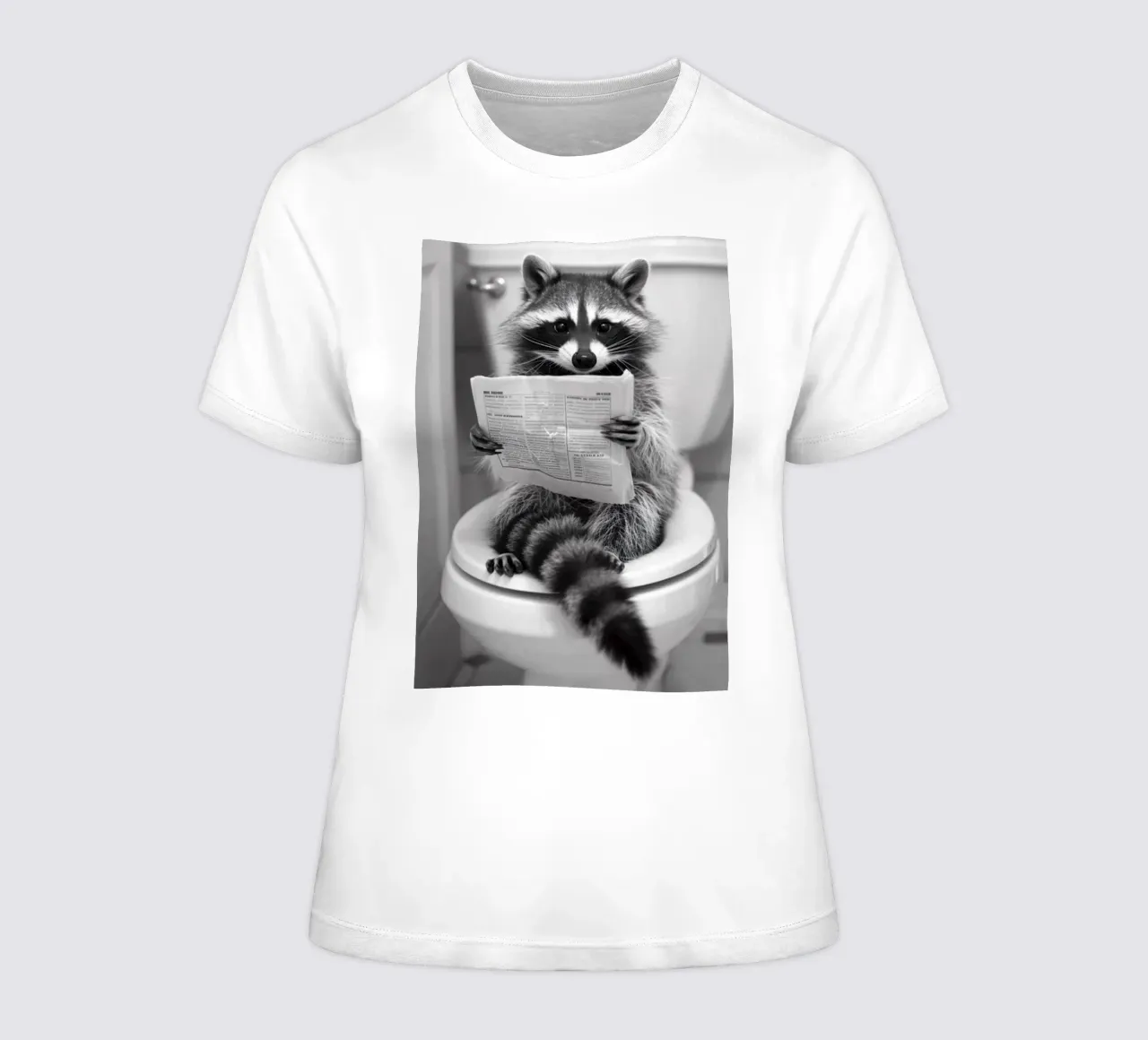 Wasbeer op toilet dames t-shirt getailleerd van christal shop