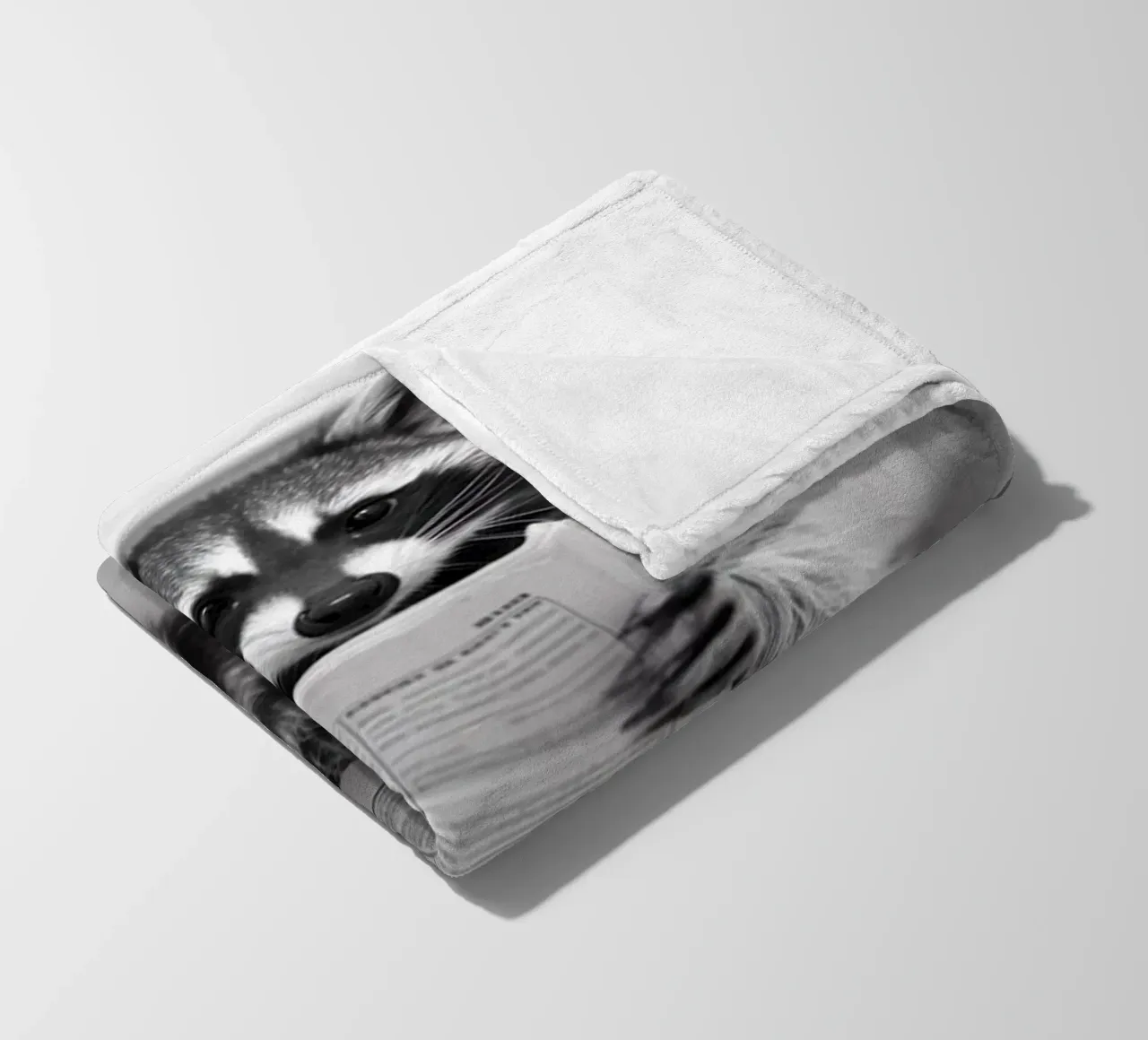 Raccoon On toilet fleece blanket by christal shop