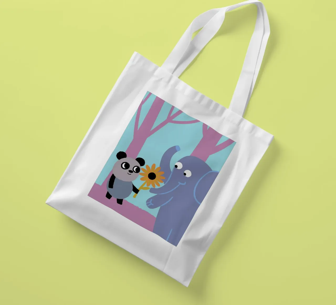 Pandas and Elephants tote bag by TRENDY POSTER SHOP