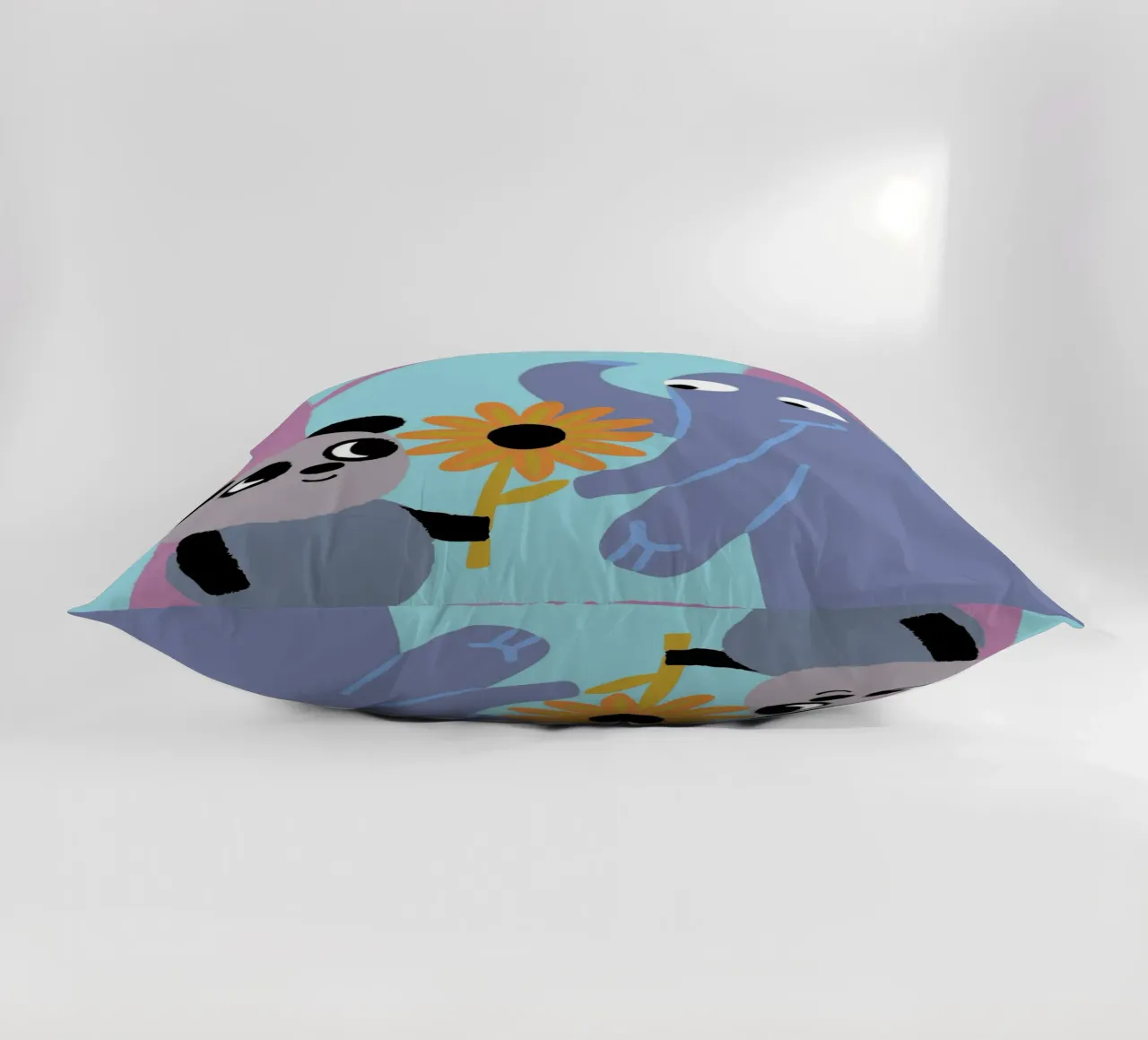 Pandas and Elephants decorative cushion by TRENDY POSTER SHOP