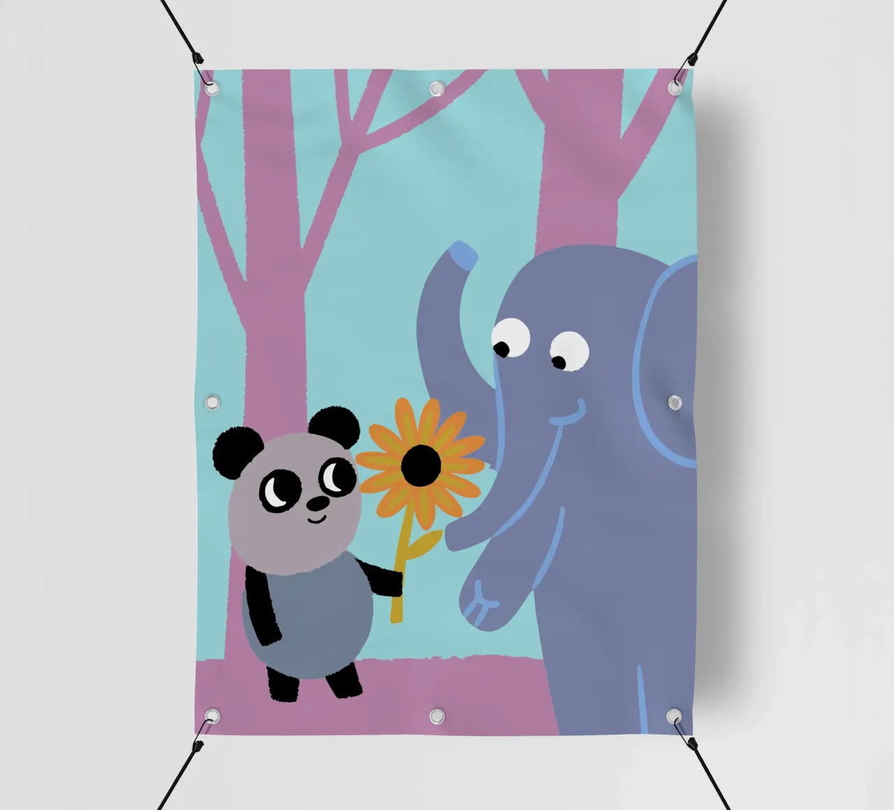 Panda ed elefanti telo in pvc da TRENDY POSTER SHOP