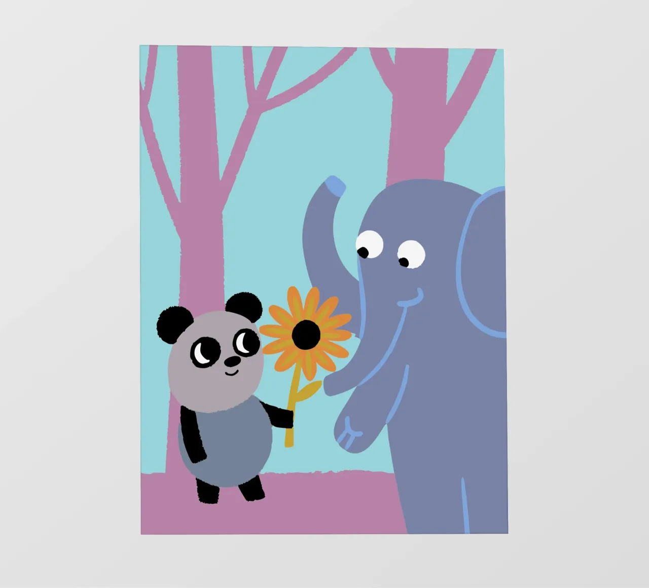Panda ed elefanti telo in pvc da TRENDY POSTER SHOP