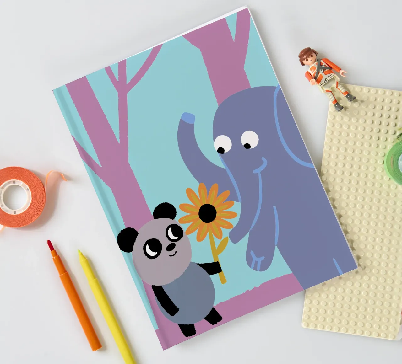 Pandas et éléphants carnet de notes de TRENDY POSTER SHOP