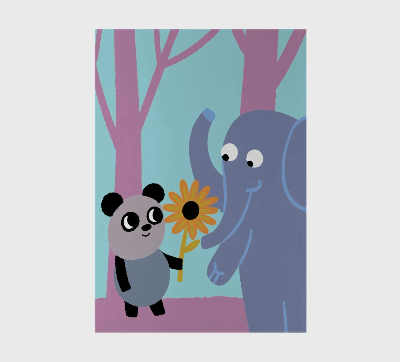 Pandas et éléphants carnet de notes de TRENDY POSTER SHOP