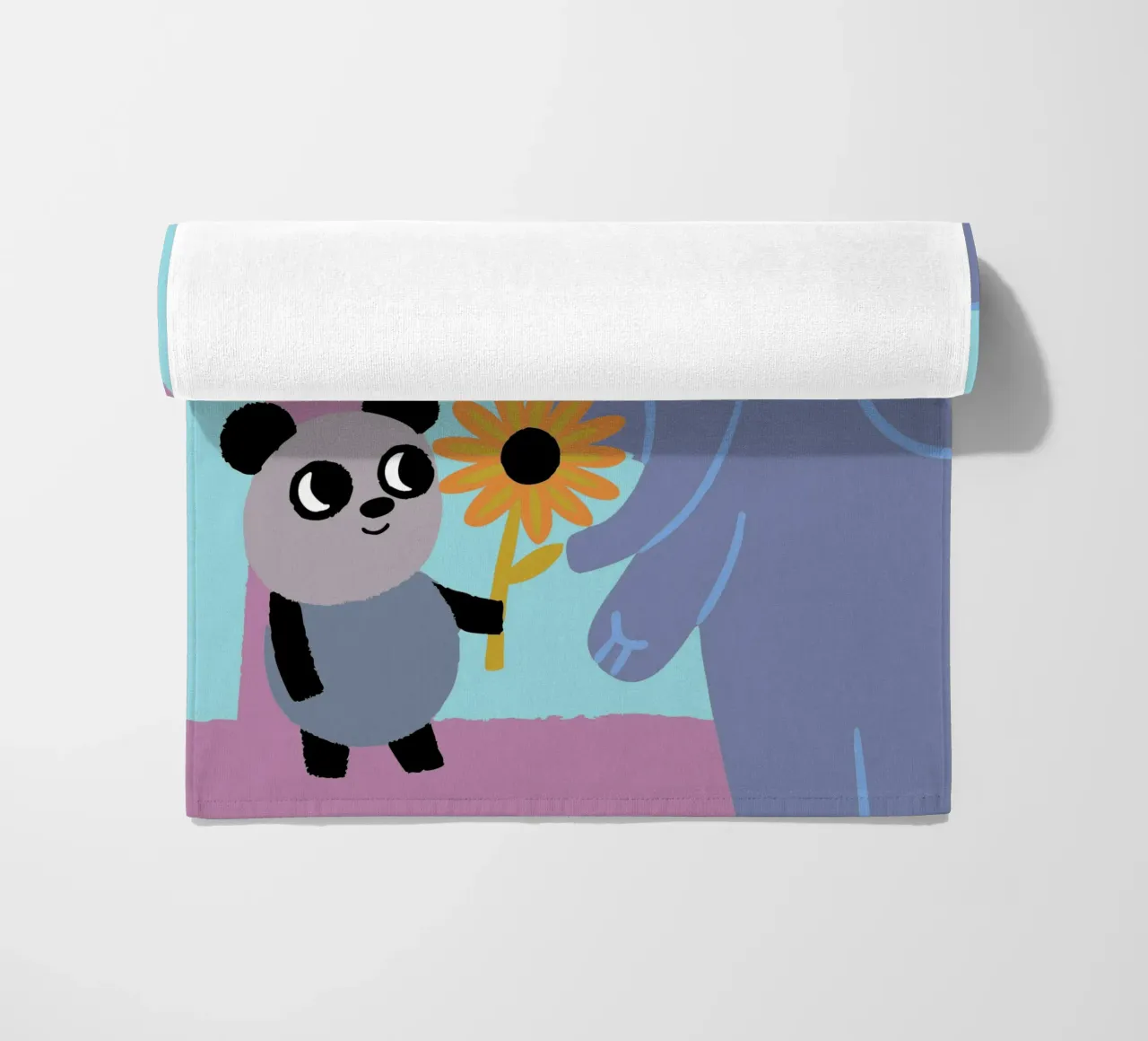 Pandas and Elephants beach towel by TRENDY POSTER SHOP