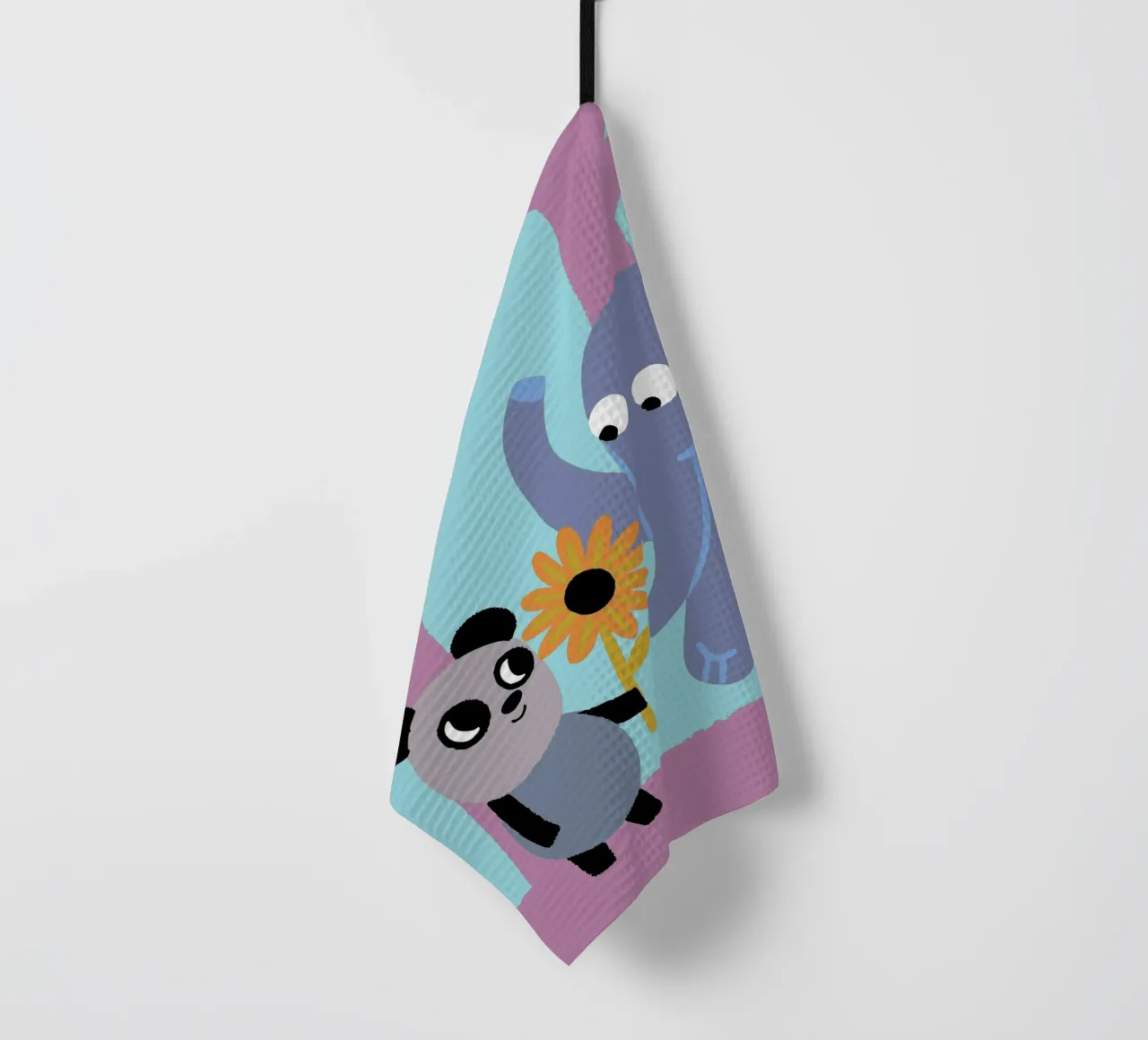 Pandas und Elefanten Geschirrtuch von TRENDY POSTER SHOP