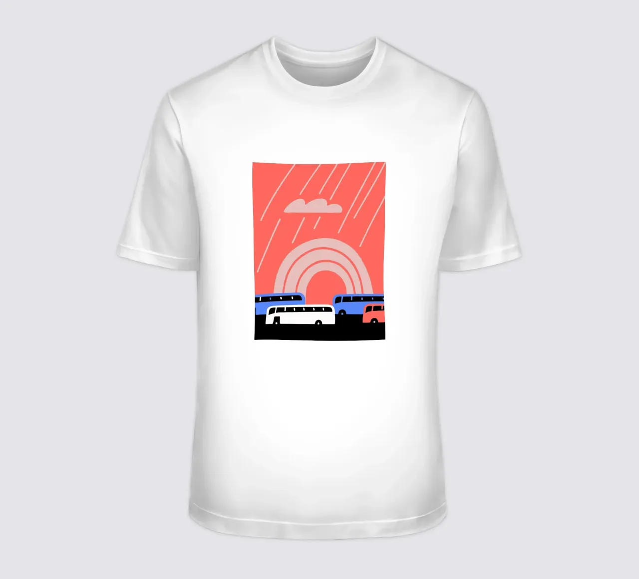 Autobus sotto la pioggia t-shirt da TRENDY POSTER SHOP