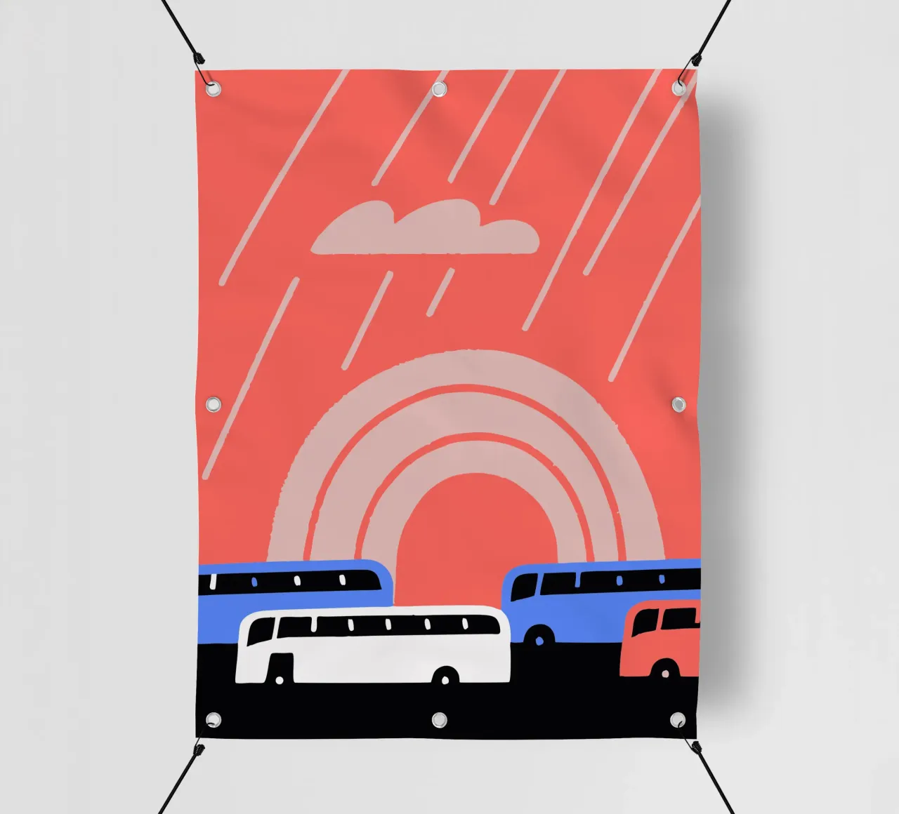 Autobus sotto la pioggia telo in pvc da TRENDY POSTER SHOP