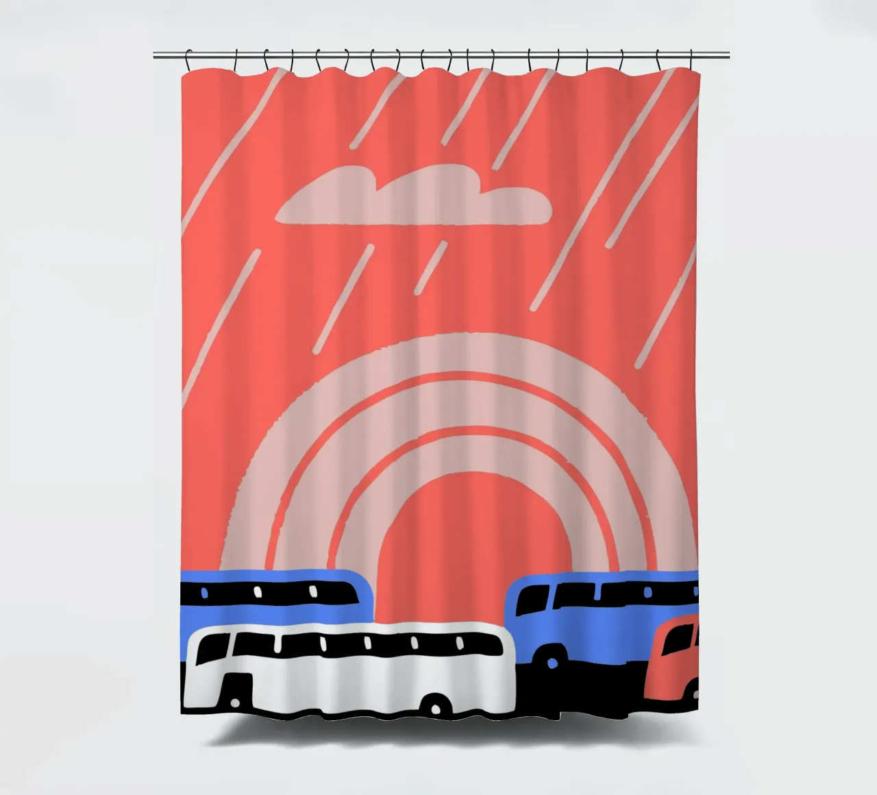 Autobus sotto la pioggia tenda da doccia da TRENDY POSTER SHOP
