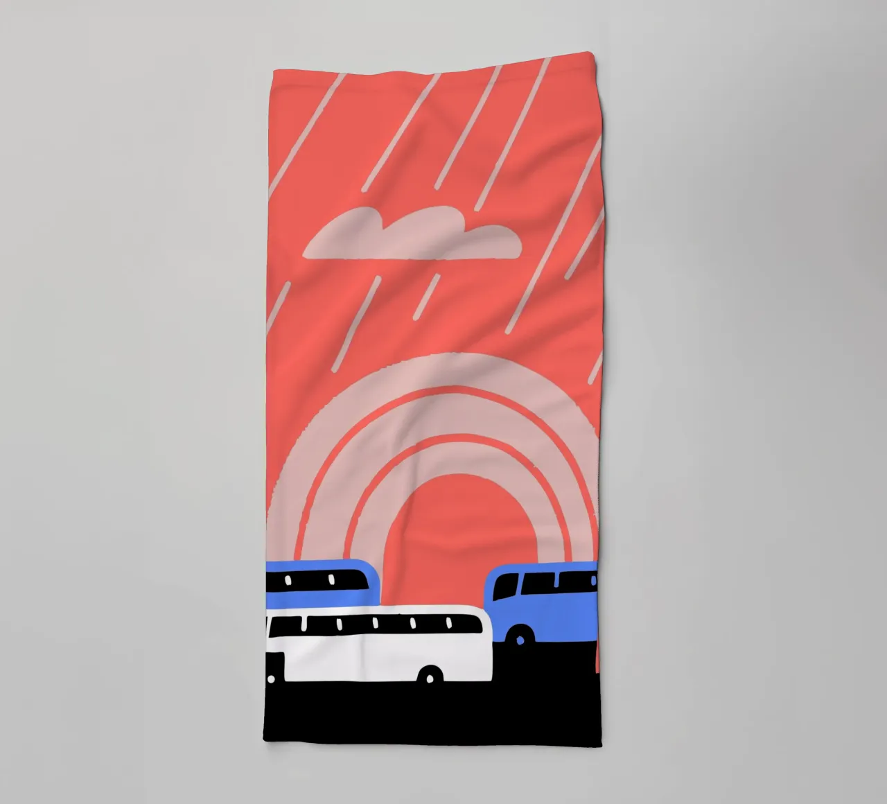 Autobus sotto la pioggia asciugamano da bagno da TRENDY POSTER SHOP