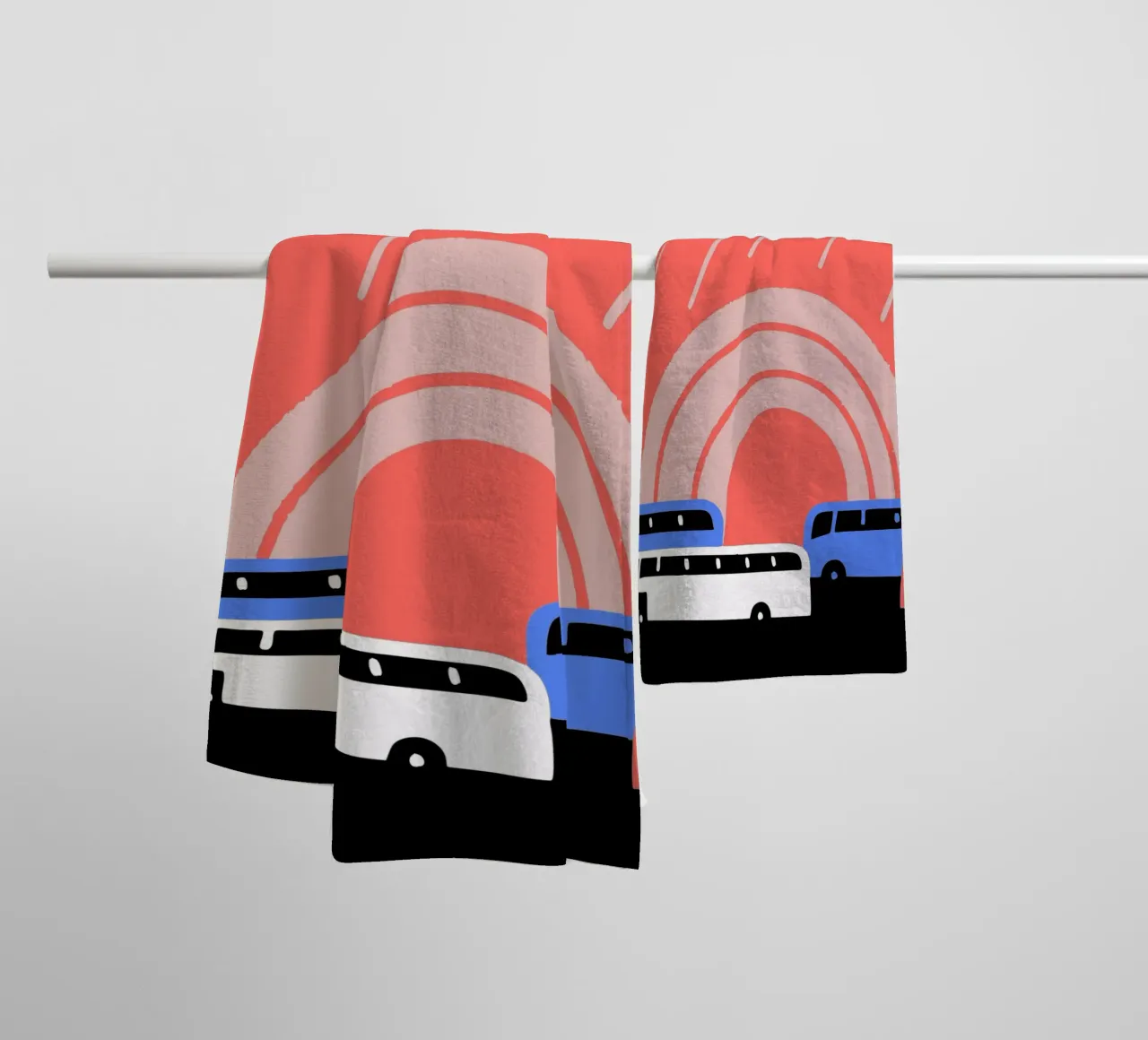 Autobus sotto la pioggia asciugamano da bagno da TRENDY POSTER SHOP