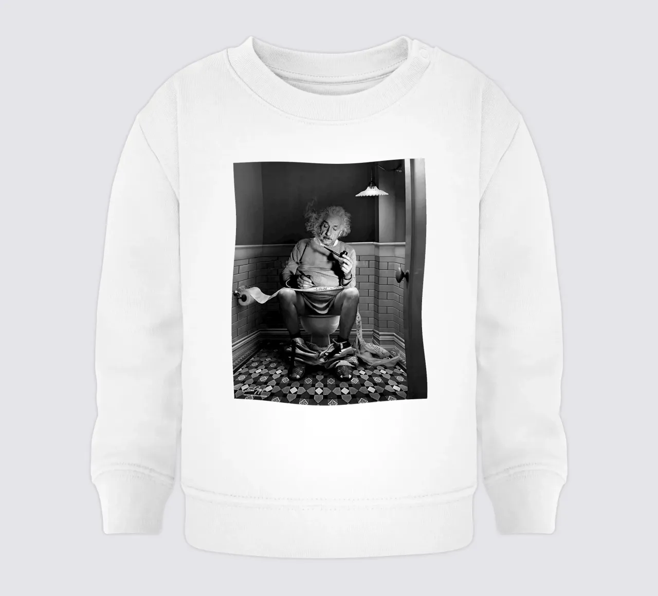 Albert en el retrete sudadera de bebé de christal shop