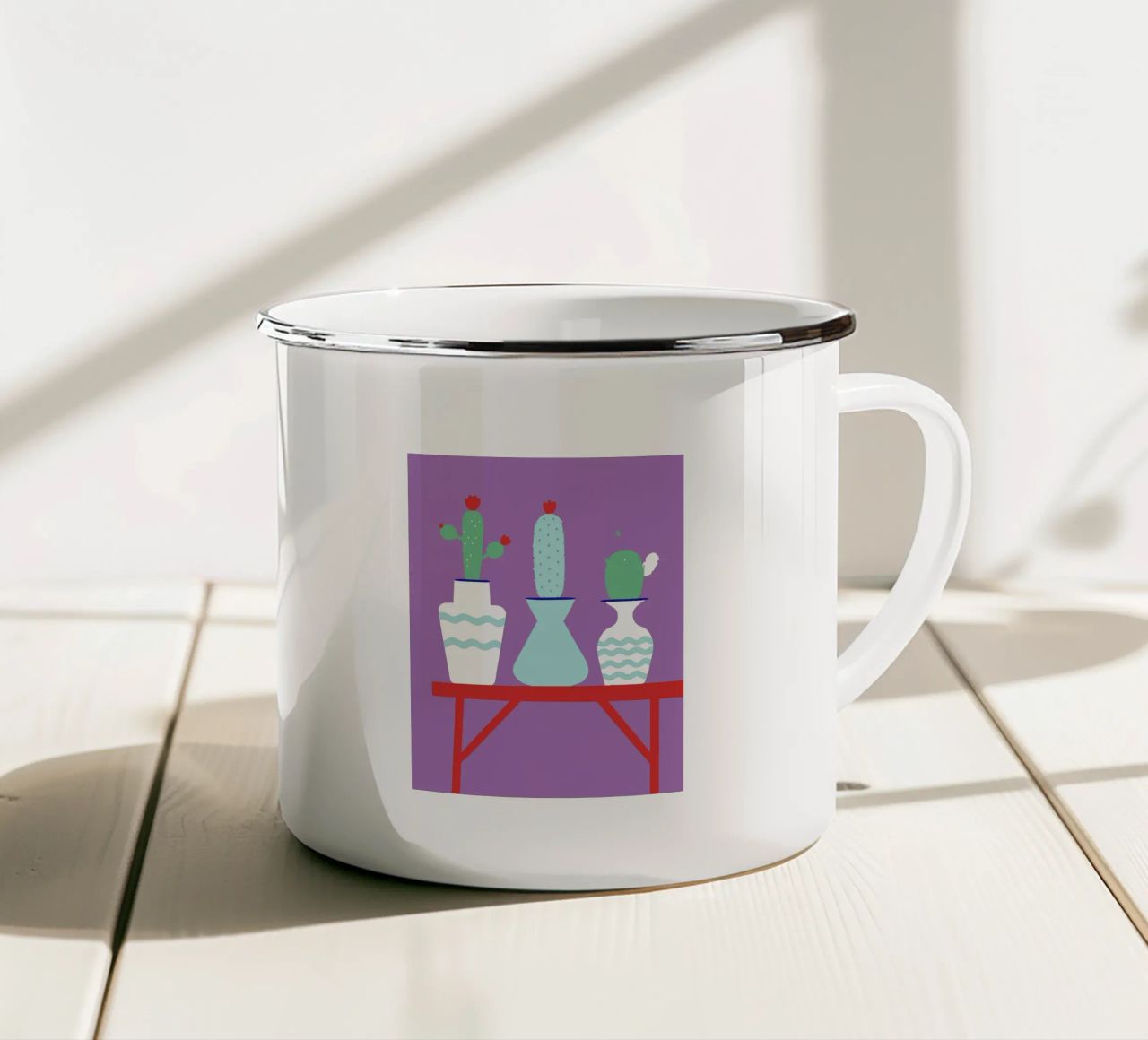 Vaso di cactus tazza in smalto da UNIQUE SHOP