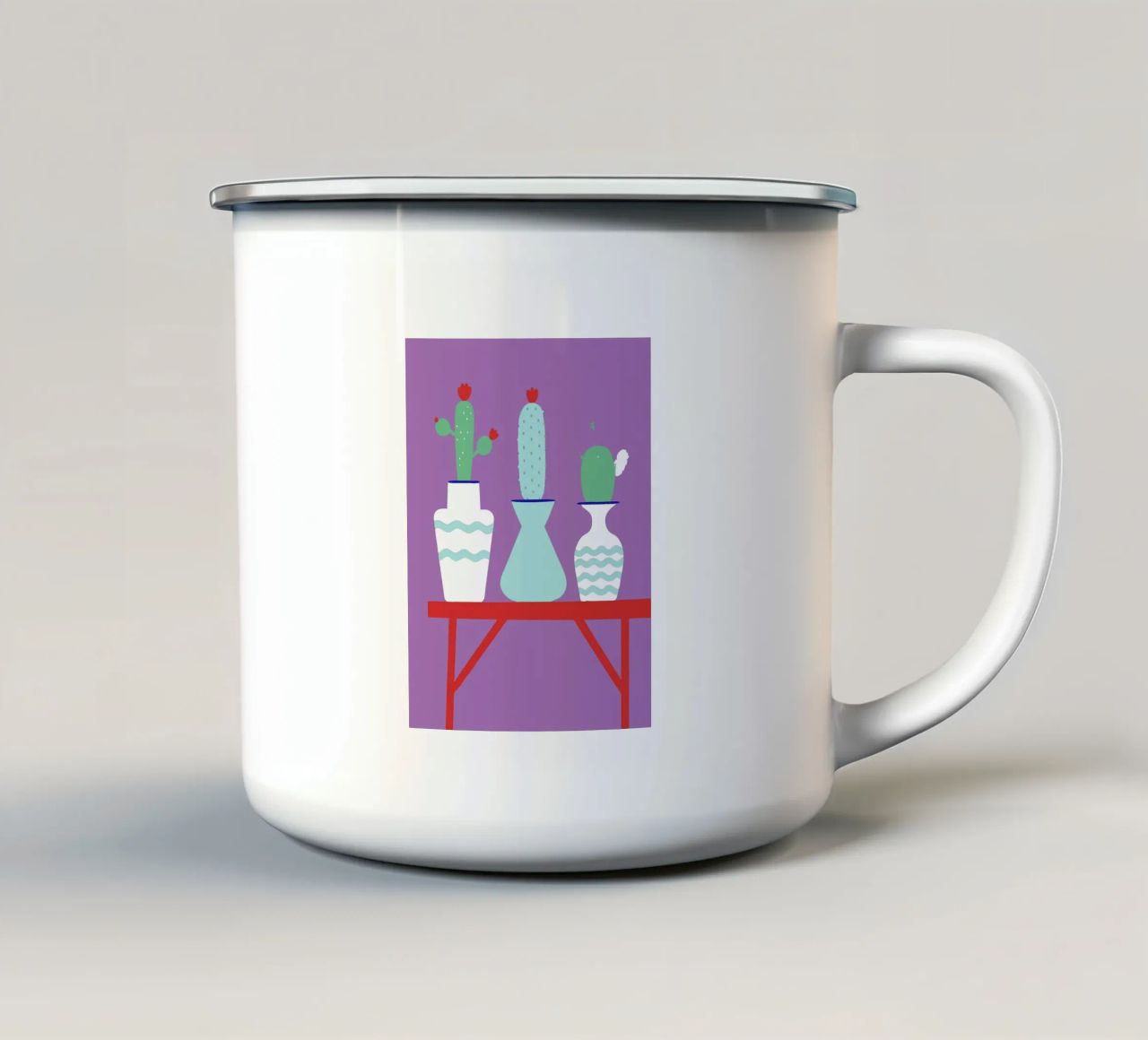 Vaso di cactus tazza in smalto da UNIQUE SHOP