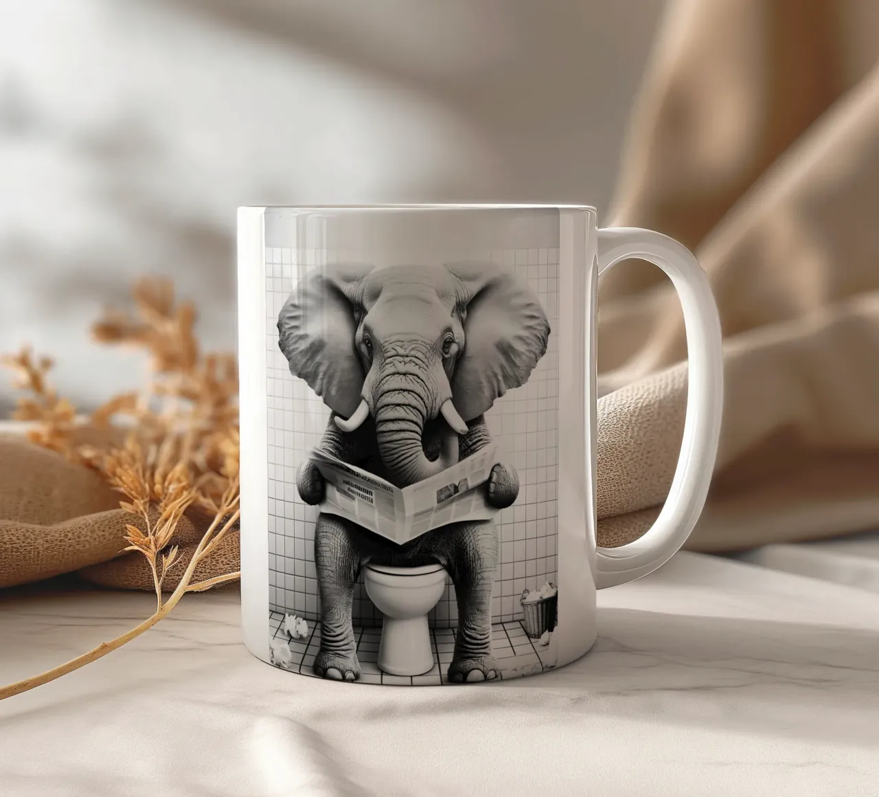 Elefante nel water tazza in ceramica da christal shop