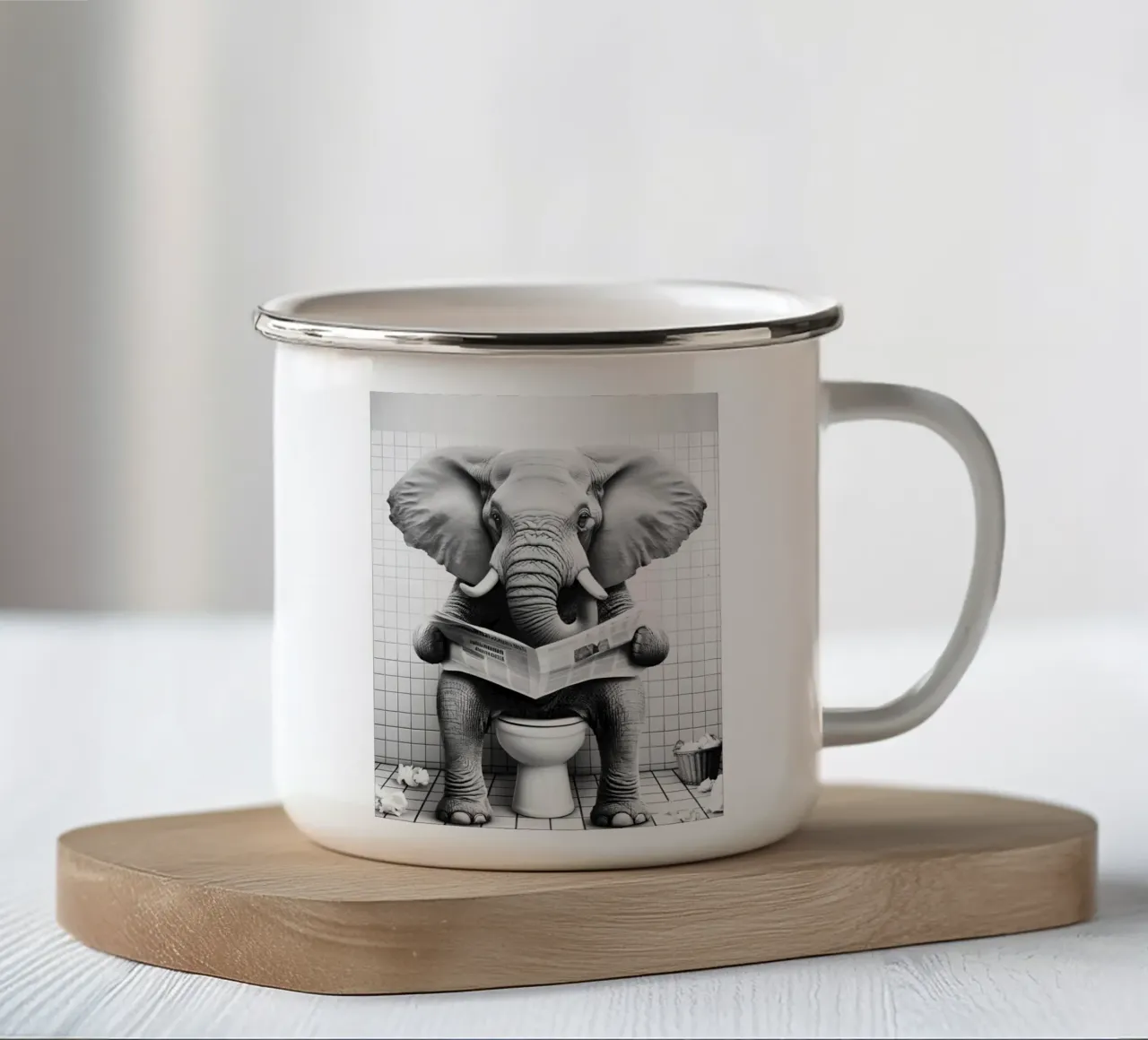 Elefante nel water tazza in smalto da christal shop