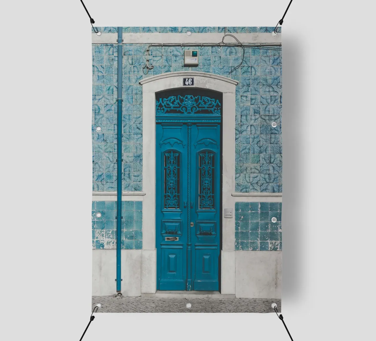 design blu ornato telo in pvc da Bleu