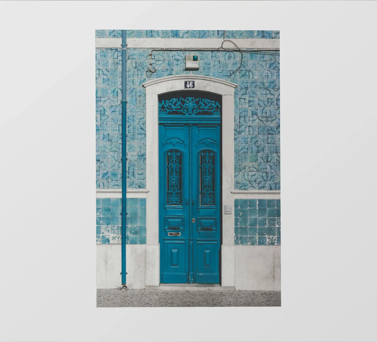 design blu ornato telo in pvc da Bleu