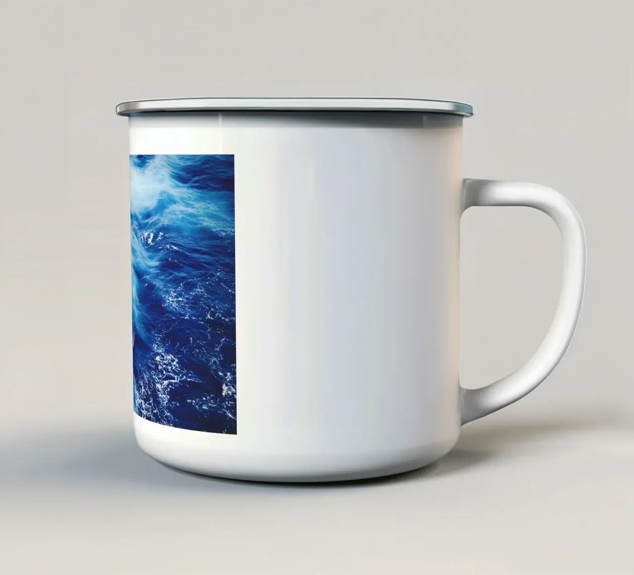 marine waves enamel mug by Bleu