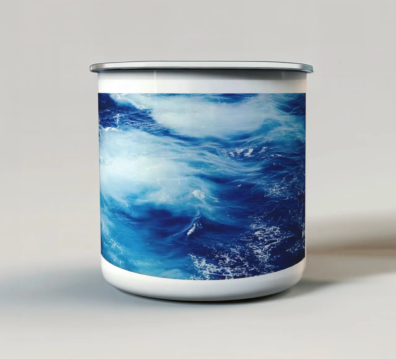 marine waves enamel mug by Bleu