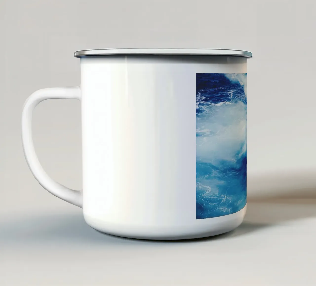 marine waves enamel mug by Bleu