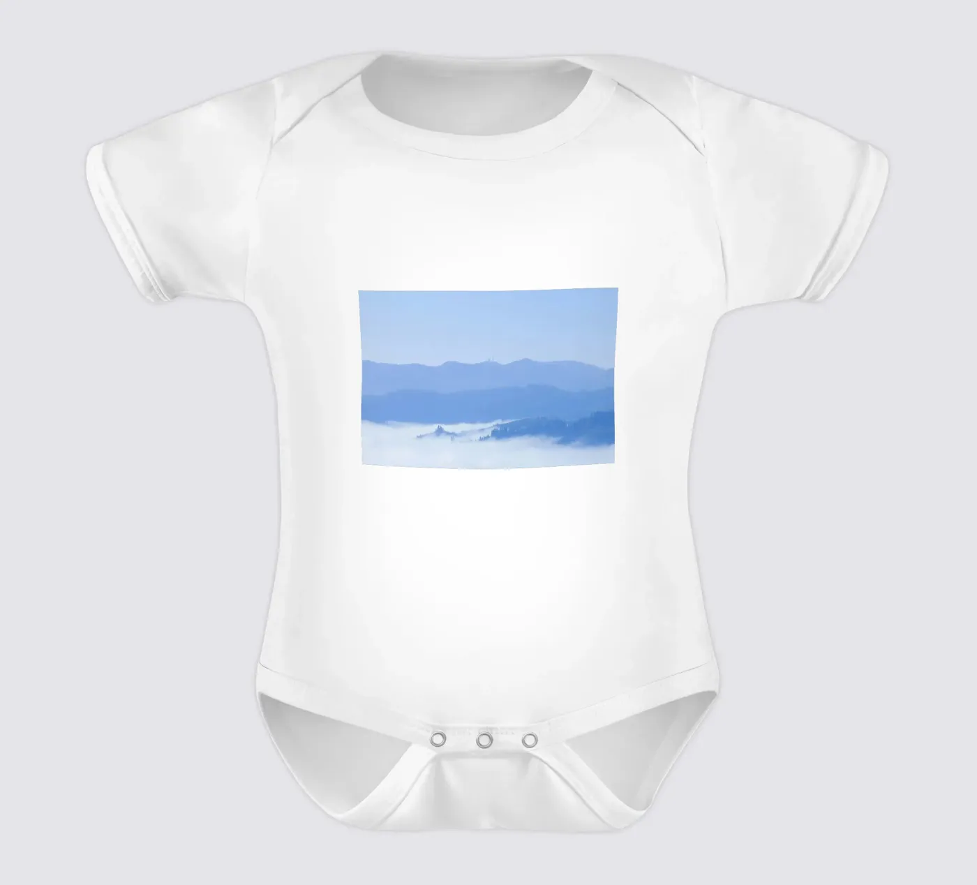 elevation clouds short-sleeve baby romper by Bleu