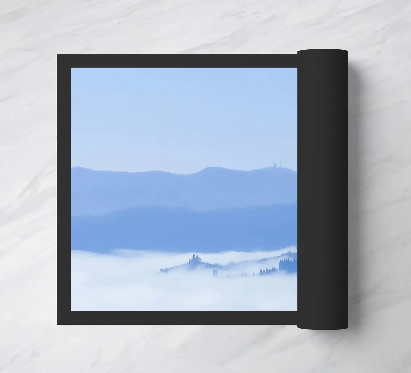 elevation clouds paillasson de Bleu