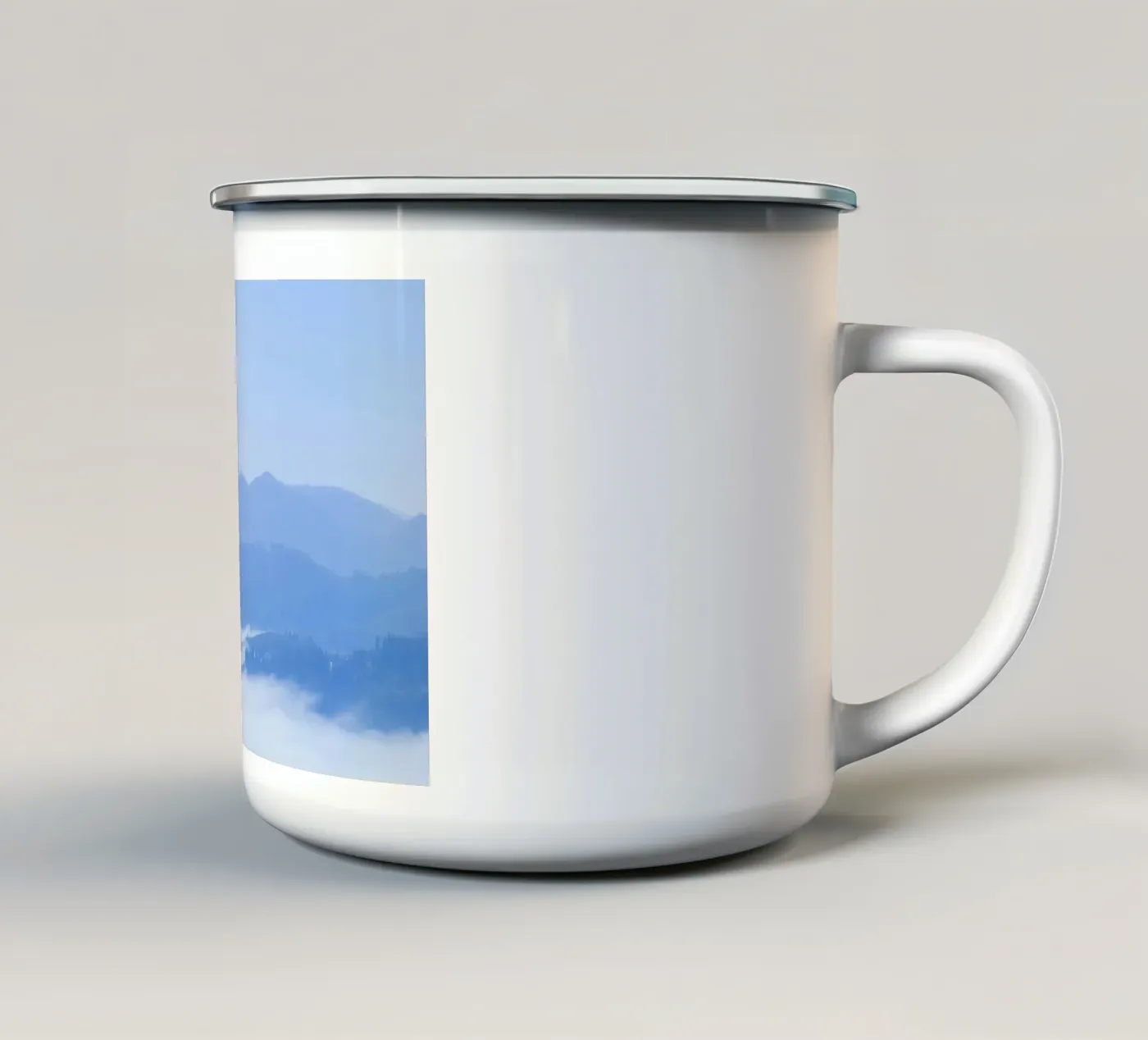 elevation clouds enamel mug by Bleu