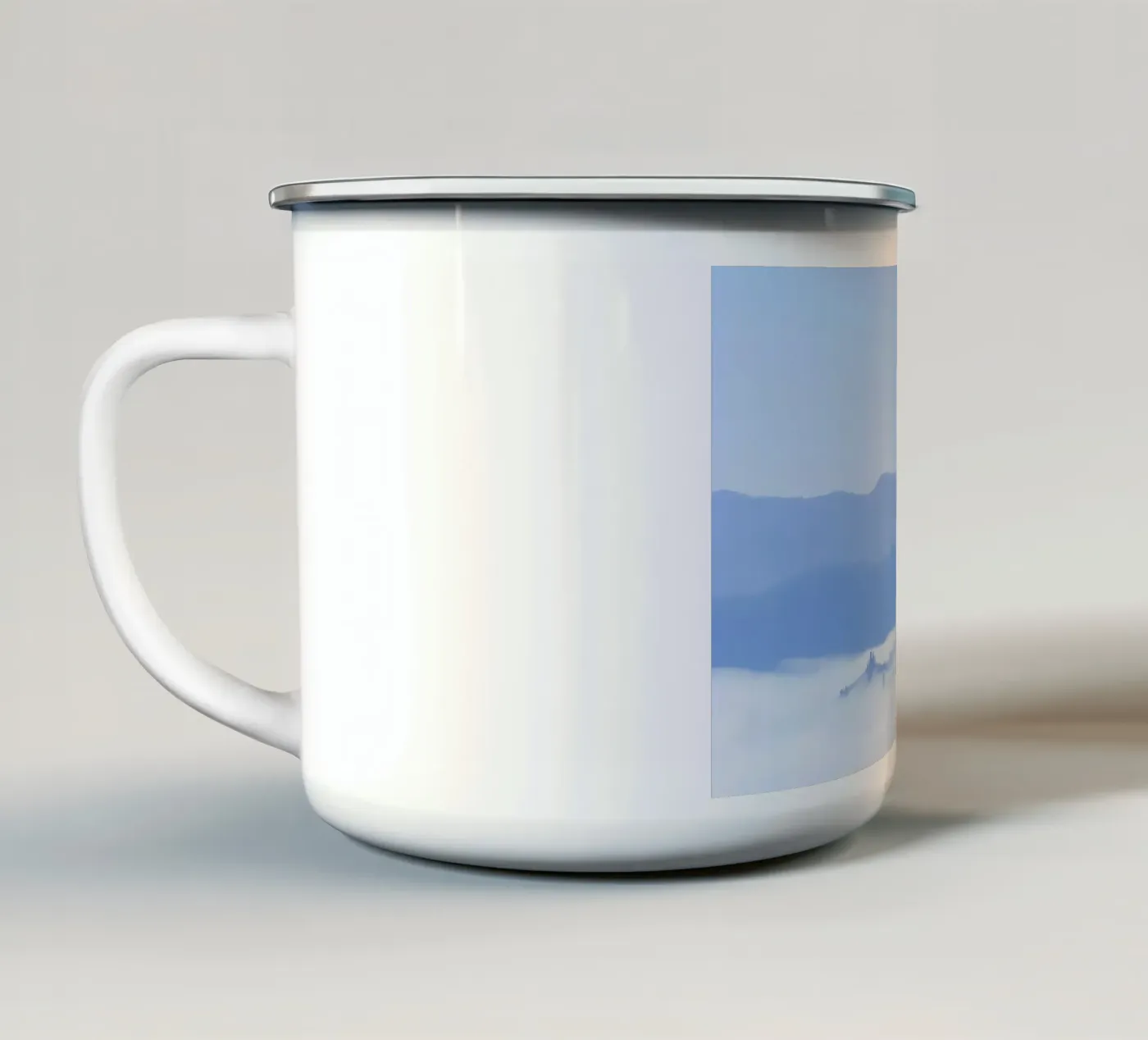 elevation clouds enamel mug by Bleu