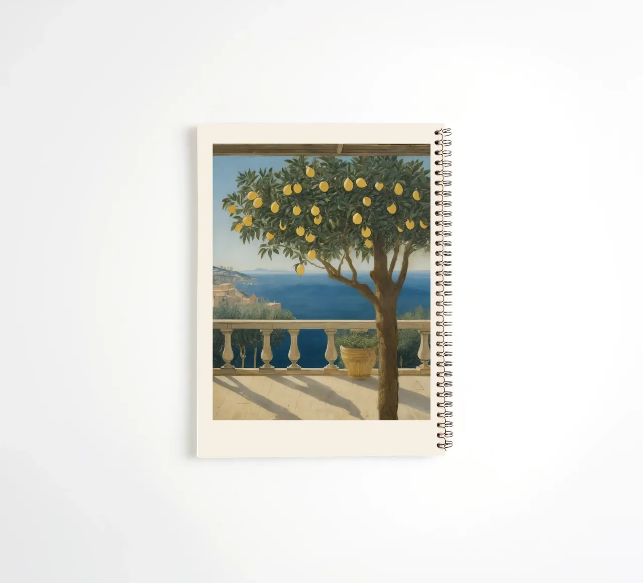 Lemon Tree by the Sea cuaderno de espiral de Indigo Rain