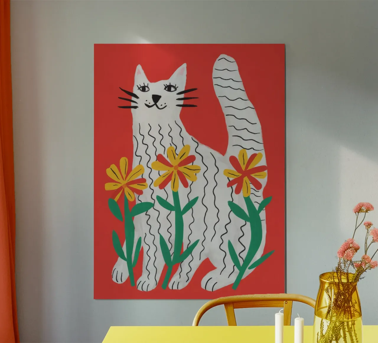 Floral Feline Silhouette hahnemühle by Pake Nebula