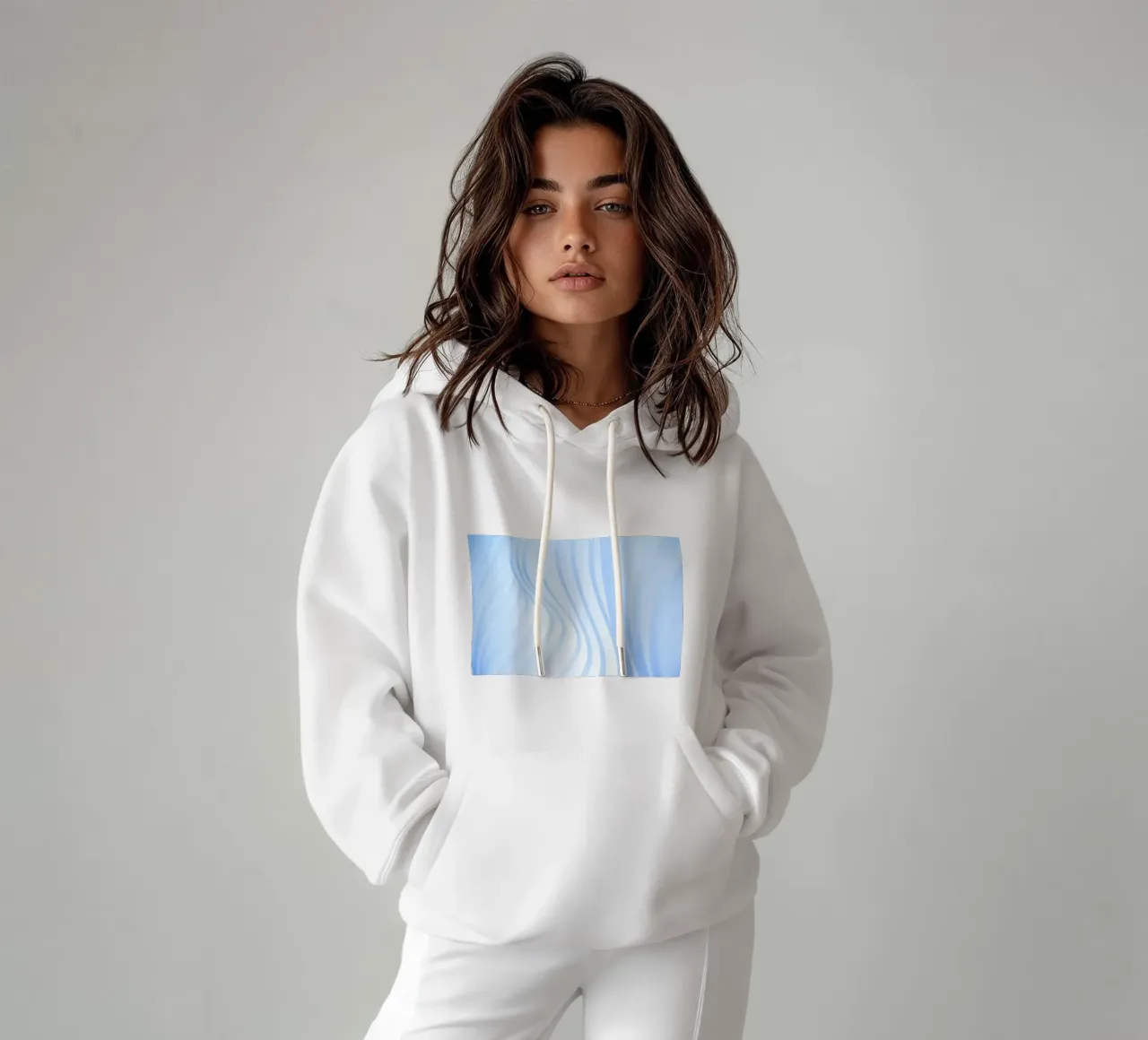 linee curve felpa con cappuccio da Bleu