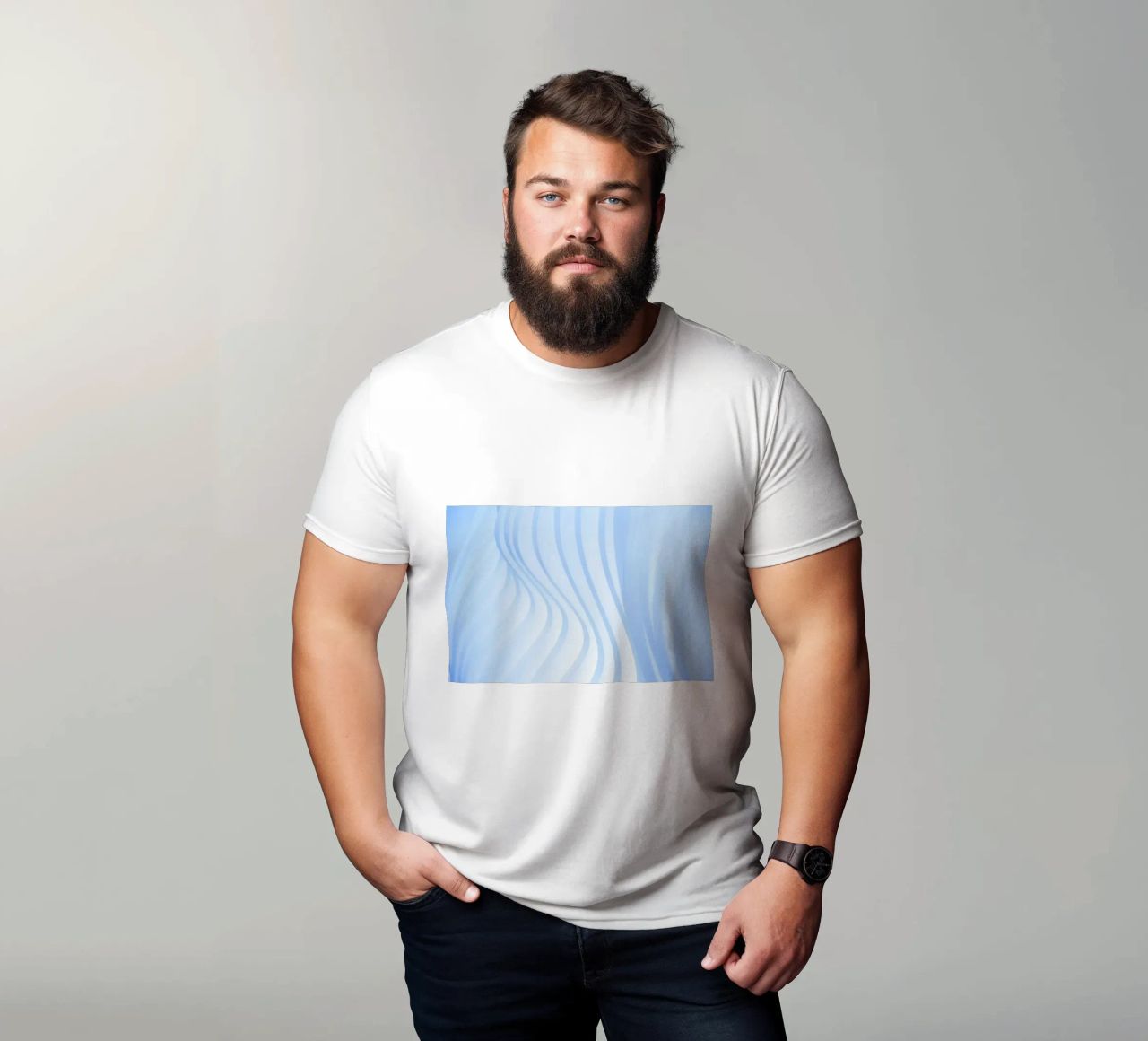 linee curve t-shirt da Bleu