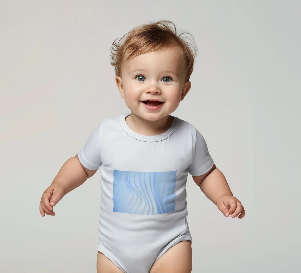 linee curve body neonato maniche corte da Bleu