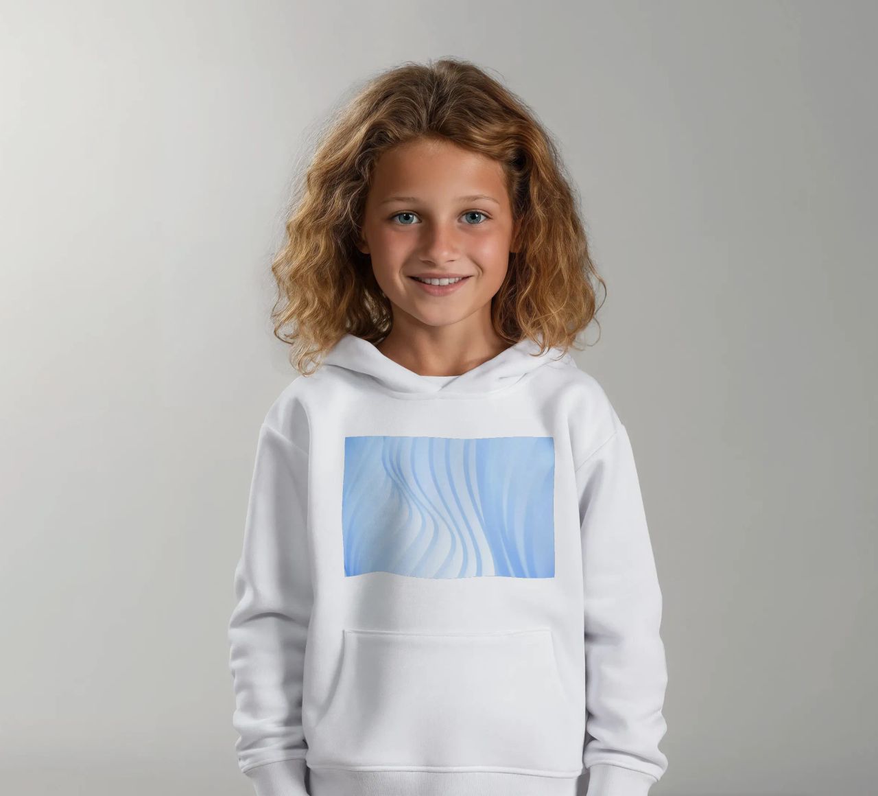 linee curve felpa bambino con cappuccio da Bleu