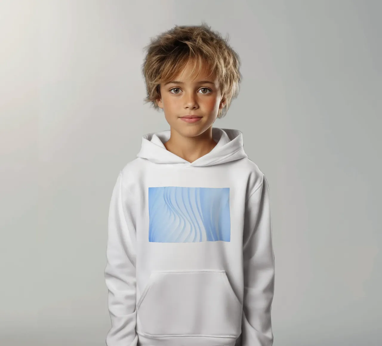 linee curve felpa bambino con cappuccio da Bleu