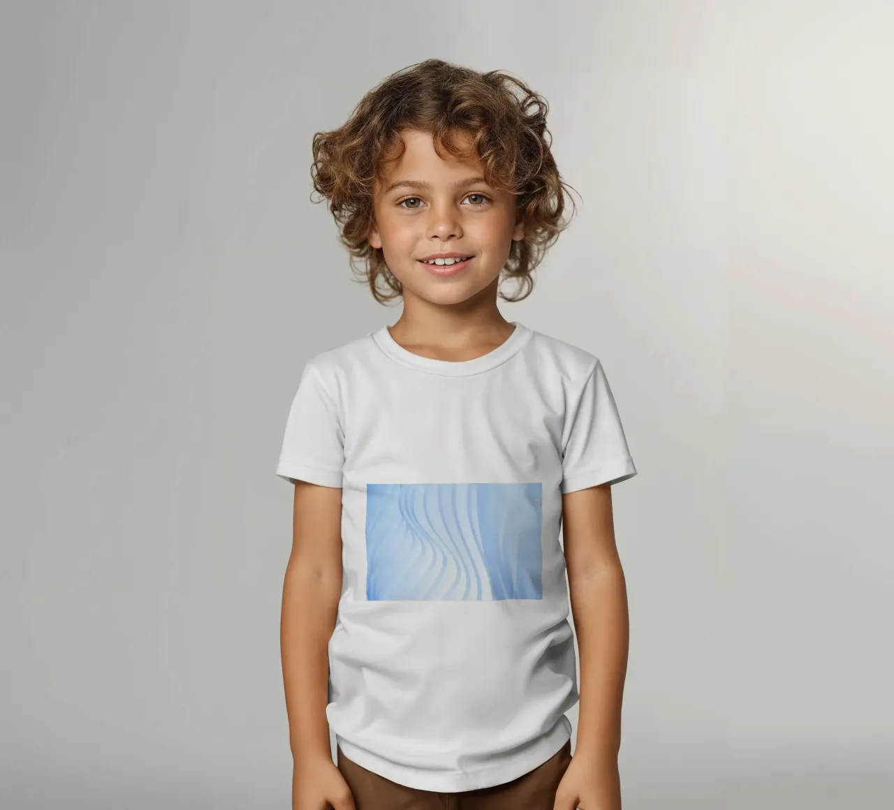 linee curve t-shirt bambini da Bleu