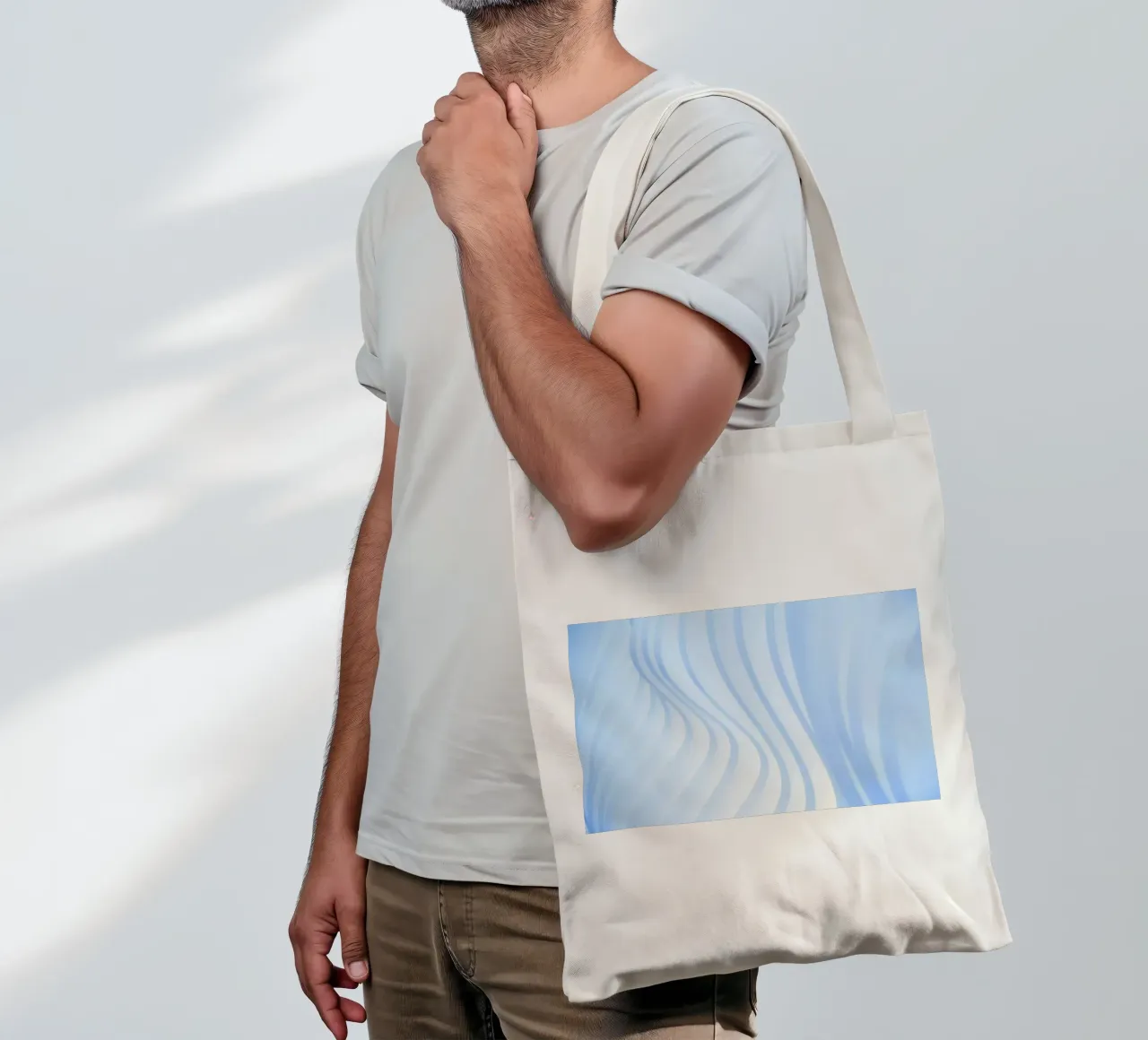 linee curve borsa in juta da Bleu